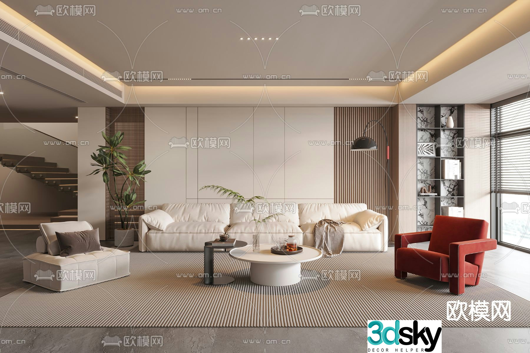 Modern living room 3d model