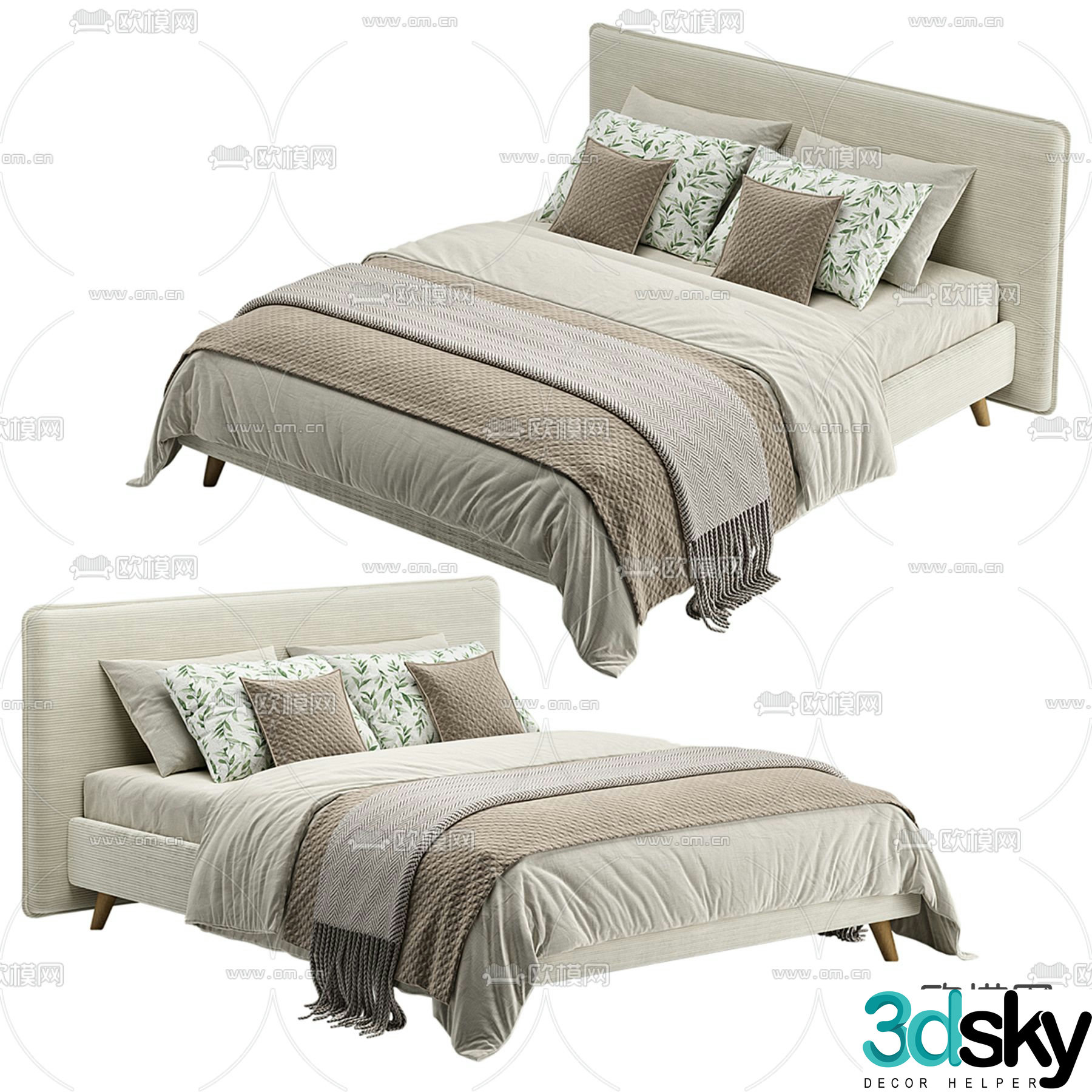 Double bed 3d model