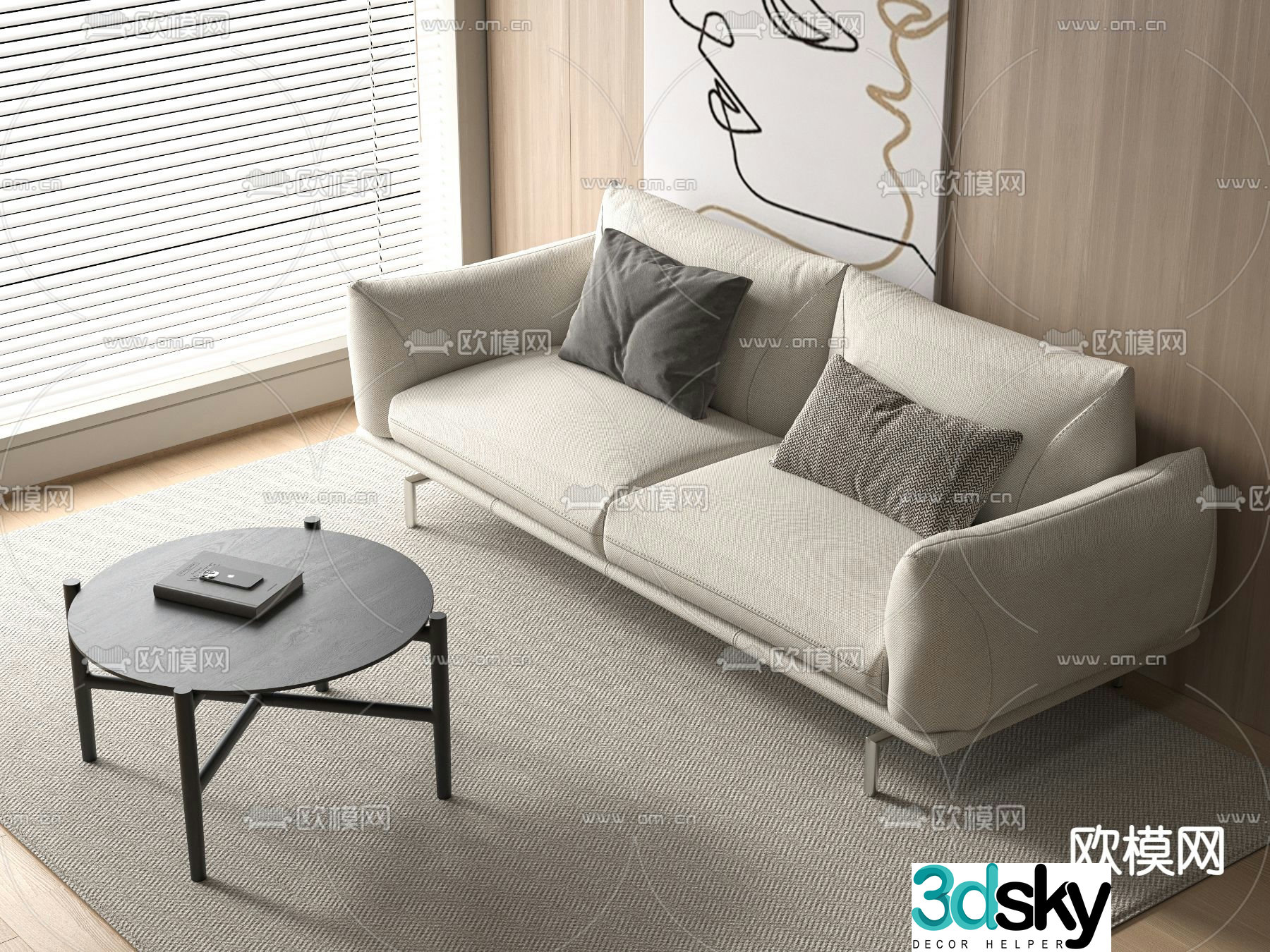 Double sofa 3d model