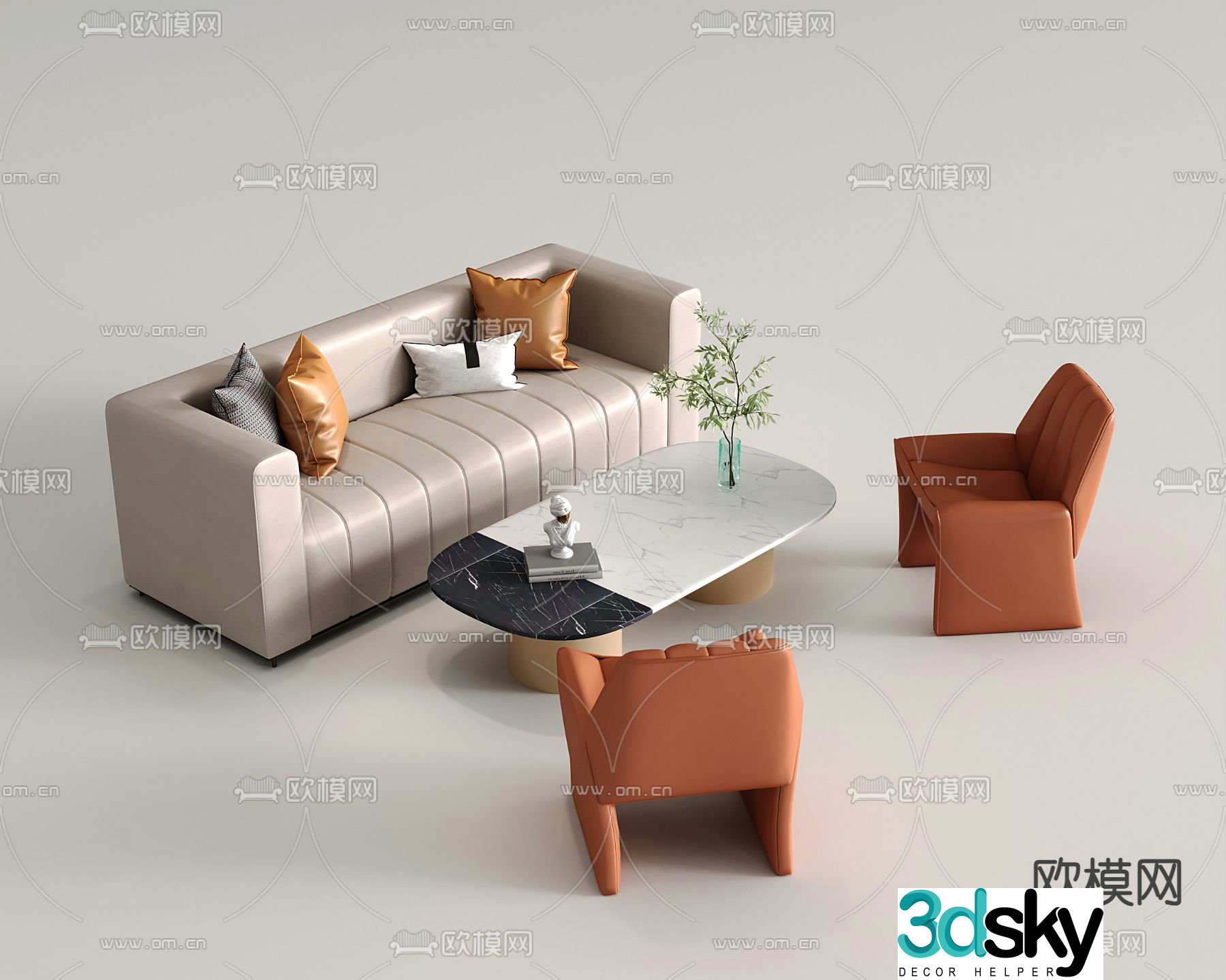 Office sofa modular sofa 3d model