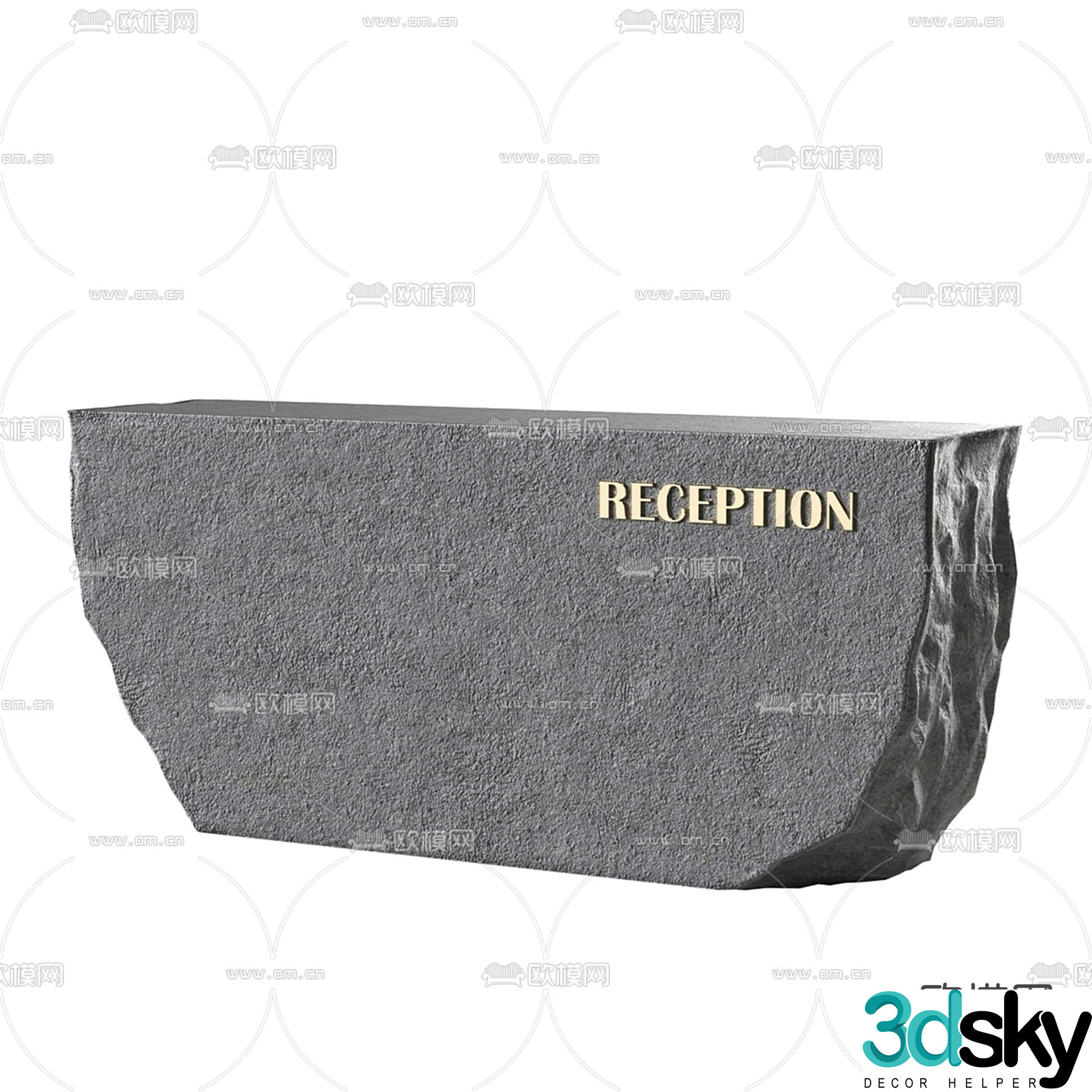 Postmodern front desk reception desk service desk 3d model