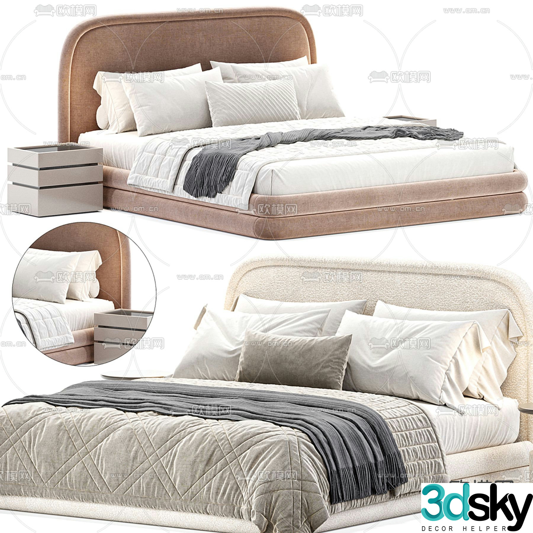 La Redoute double bed 3d model