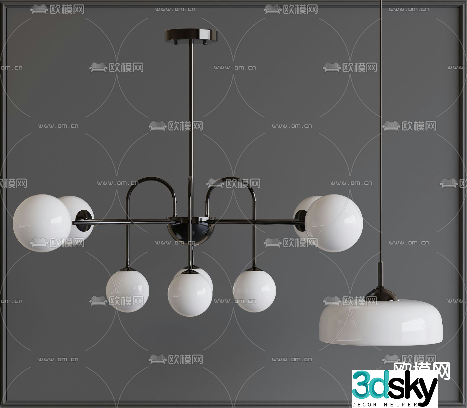French chandelier Nordic chandelier 3d model