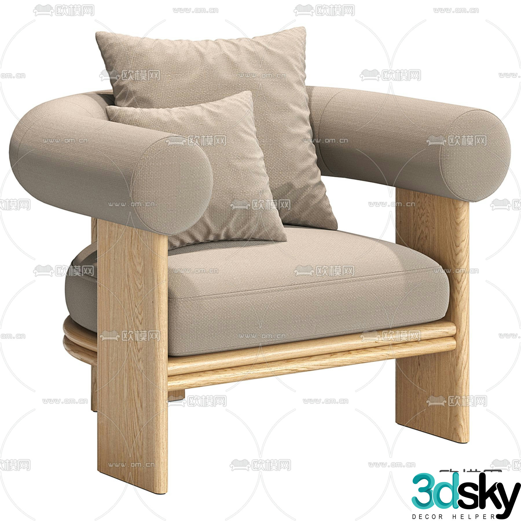 Wabi-sabi chair leisure chair 3d model