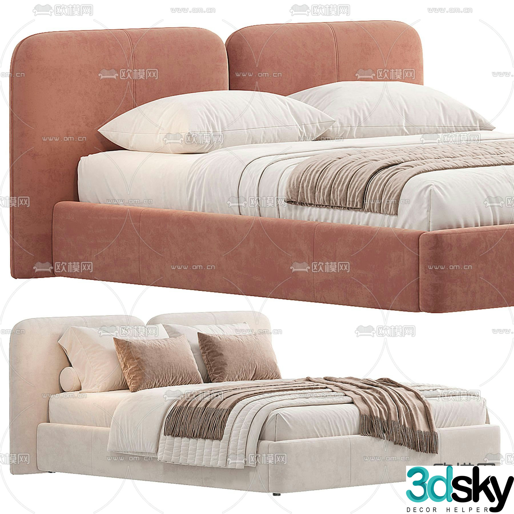 Double bed 3d model