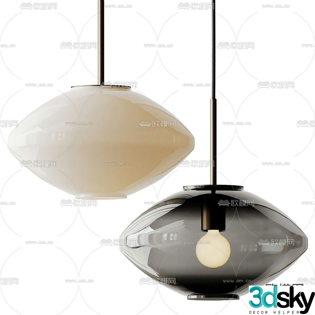 Creative chandelier glass chandelier 3d model