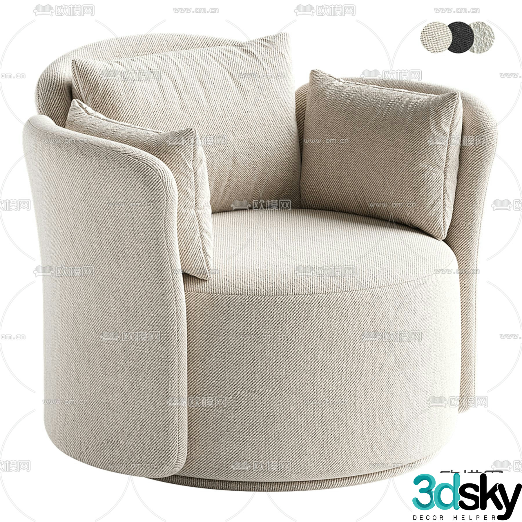 Lulu single sofa 3d model