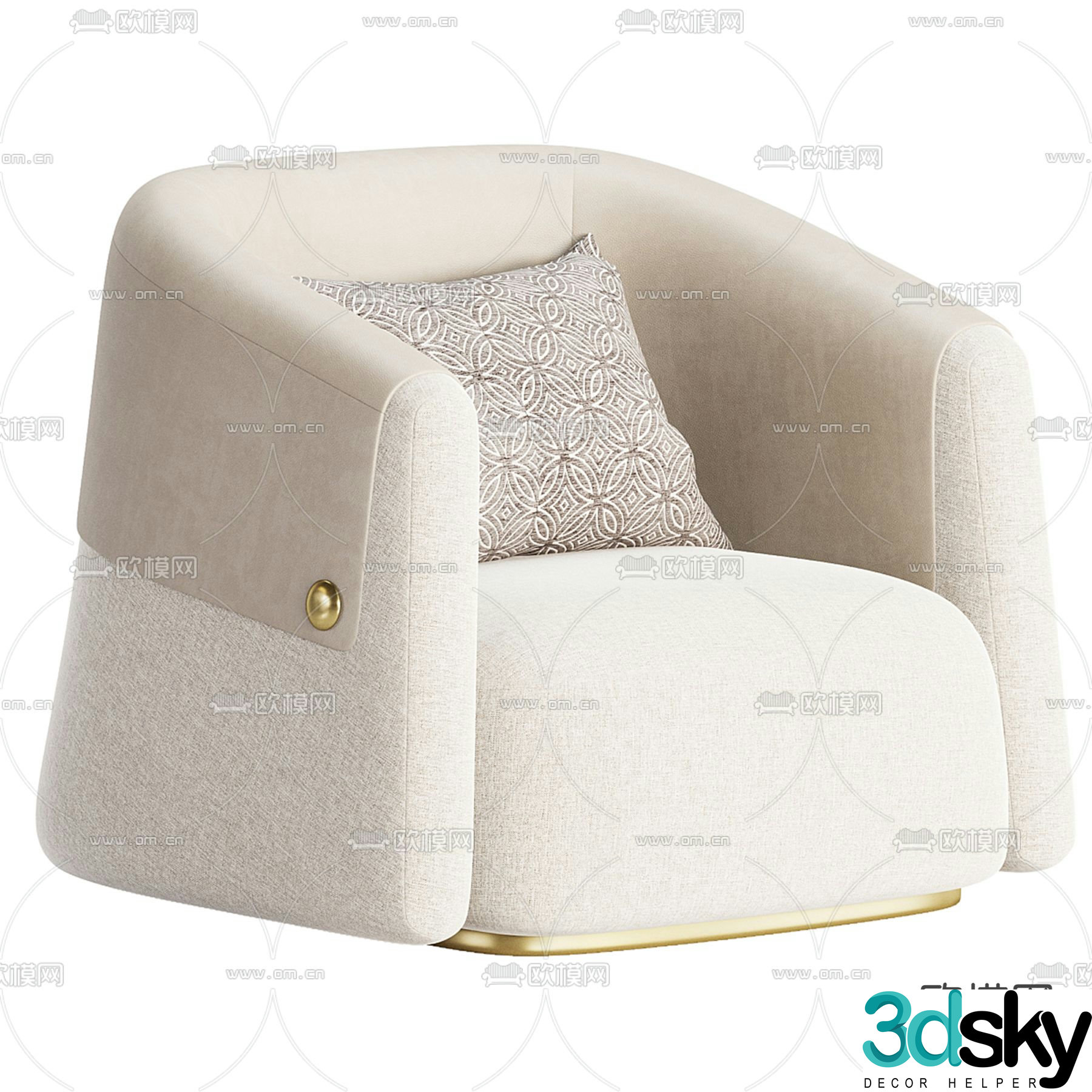 Single sofa leisure sofa 3d model