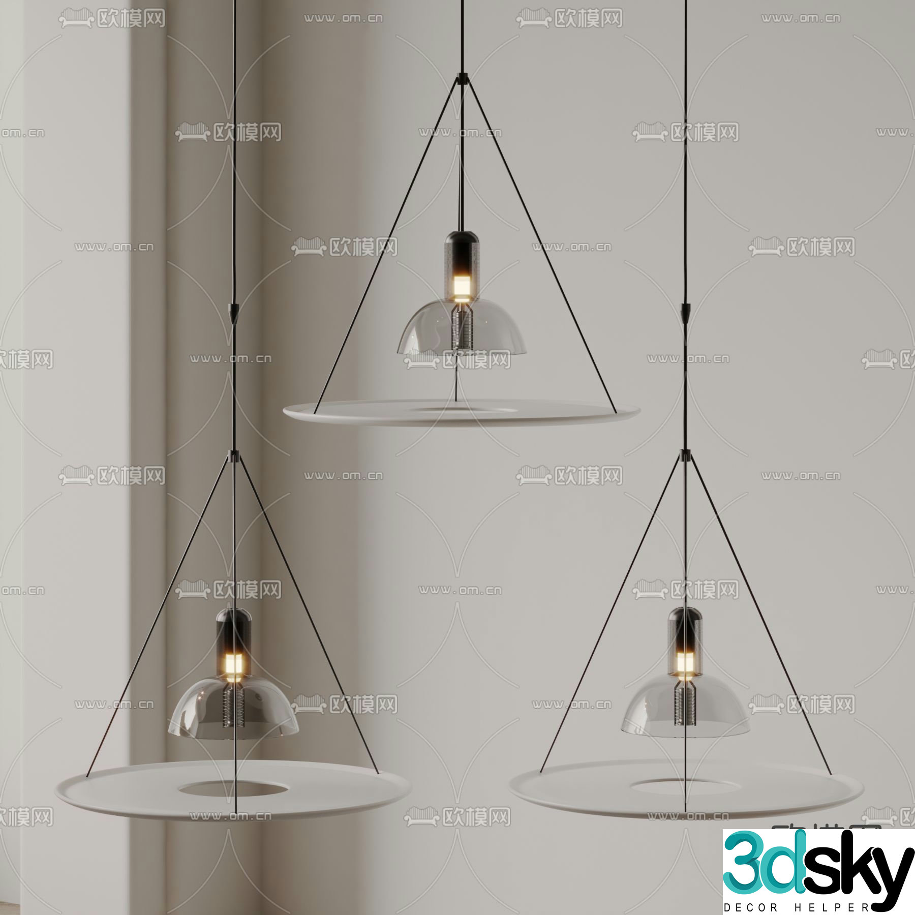 UFO chandelier restaurant chandelier 3d model