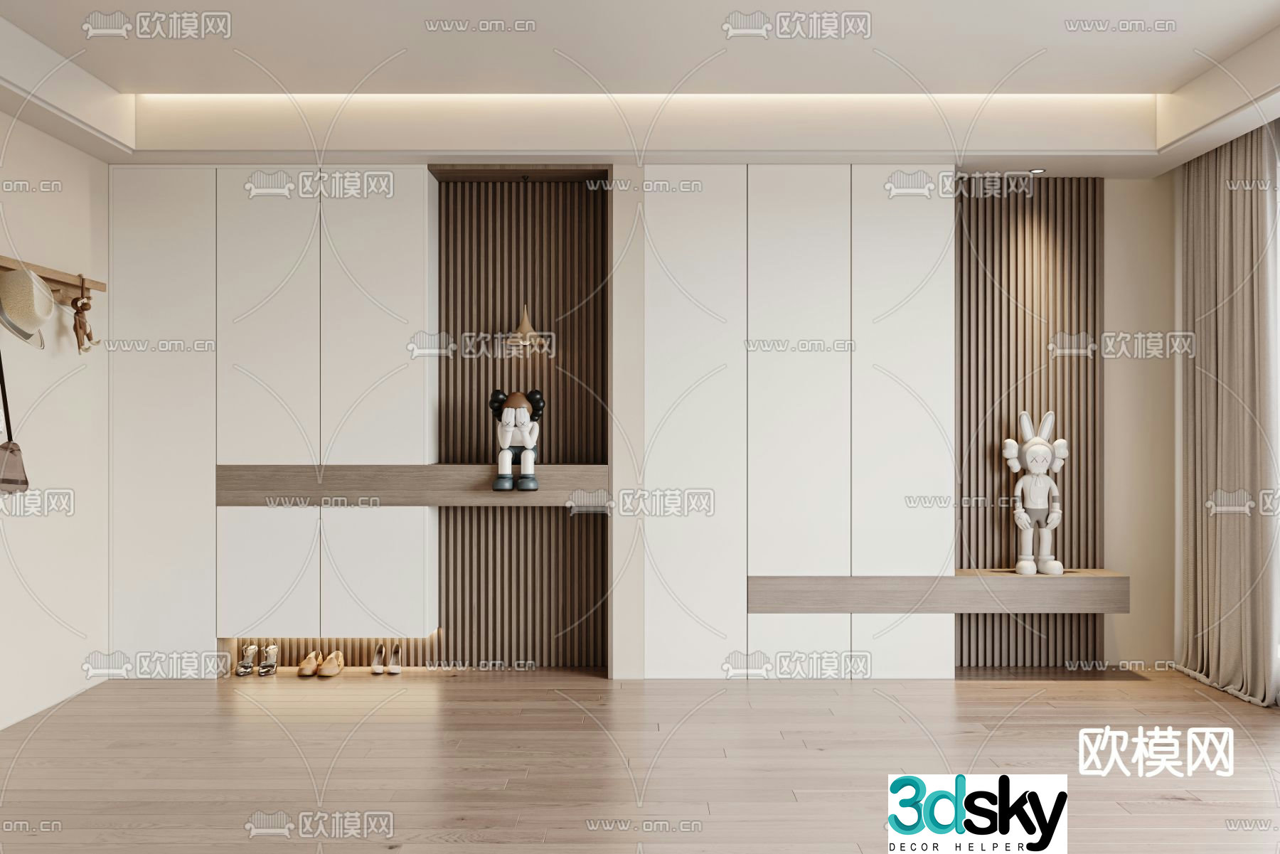 Entrance shoe cabinet 3D model