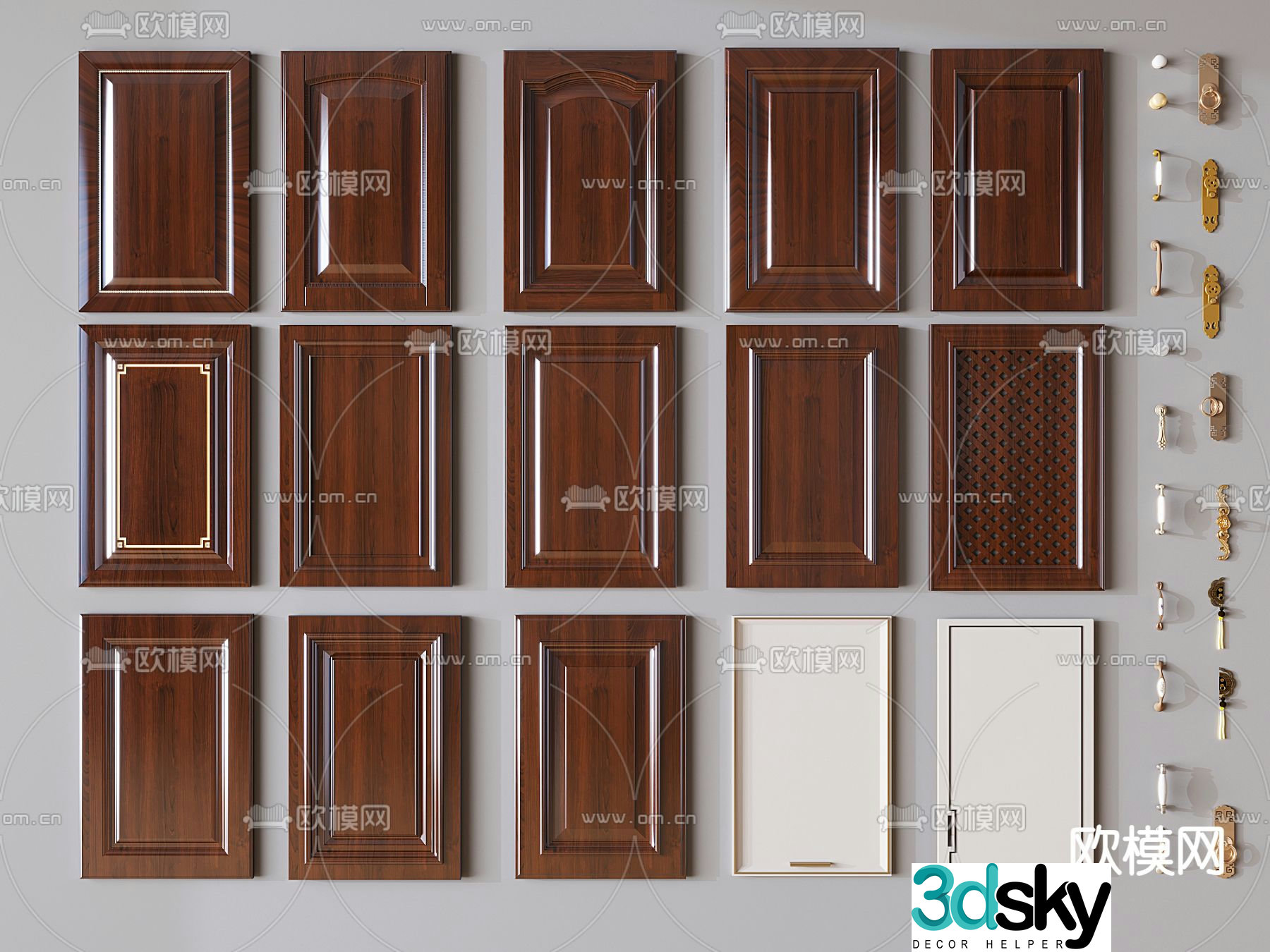 New Chinese door panel cabinet door panel 3d model