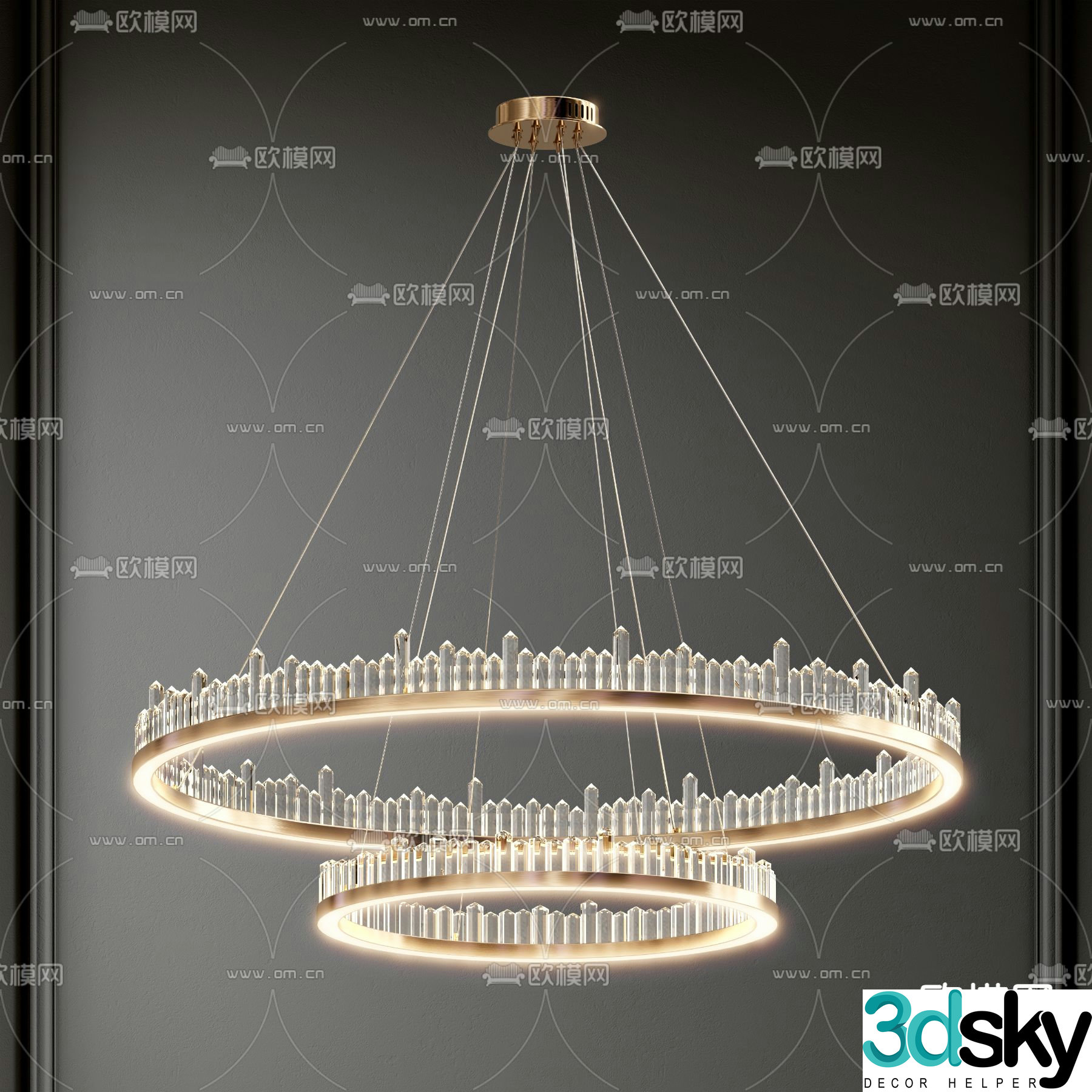 Light luxury chandeliers crystal chandeliers 3D model