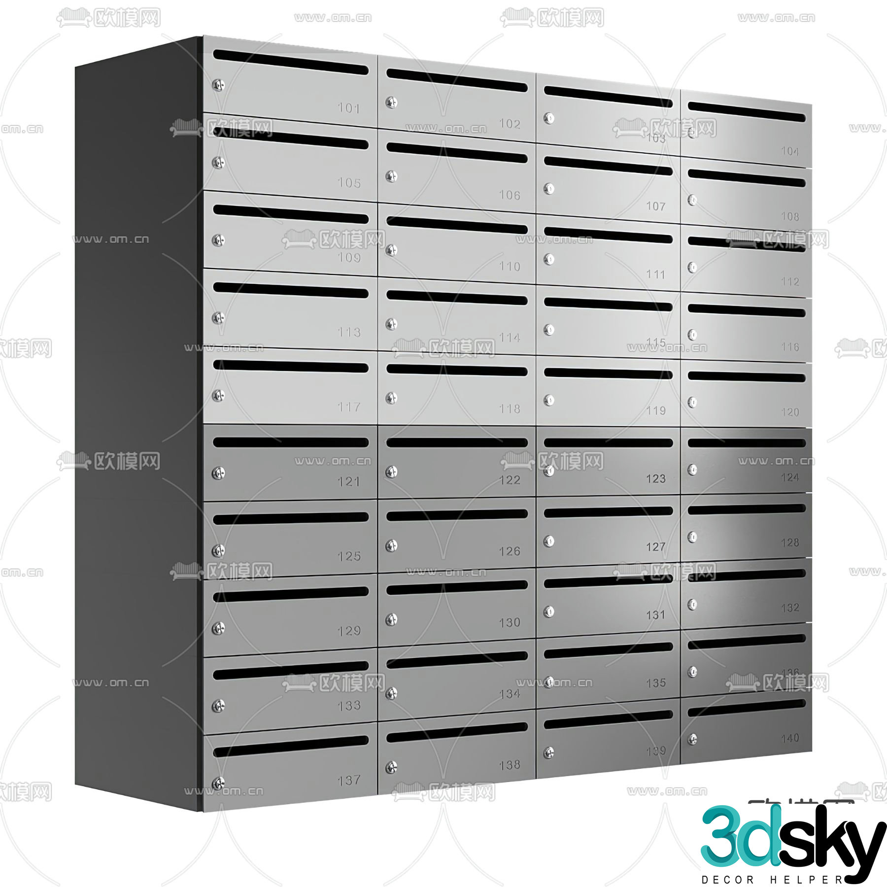 Public mailbox mailbox locker 3d model