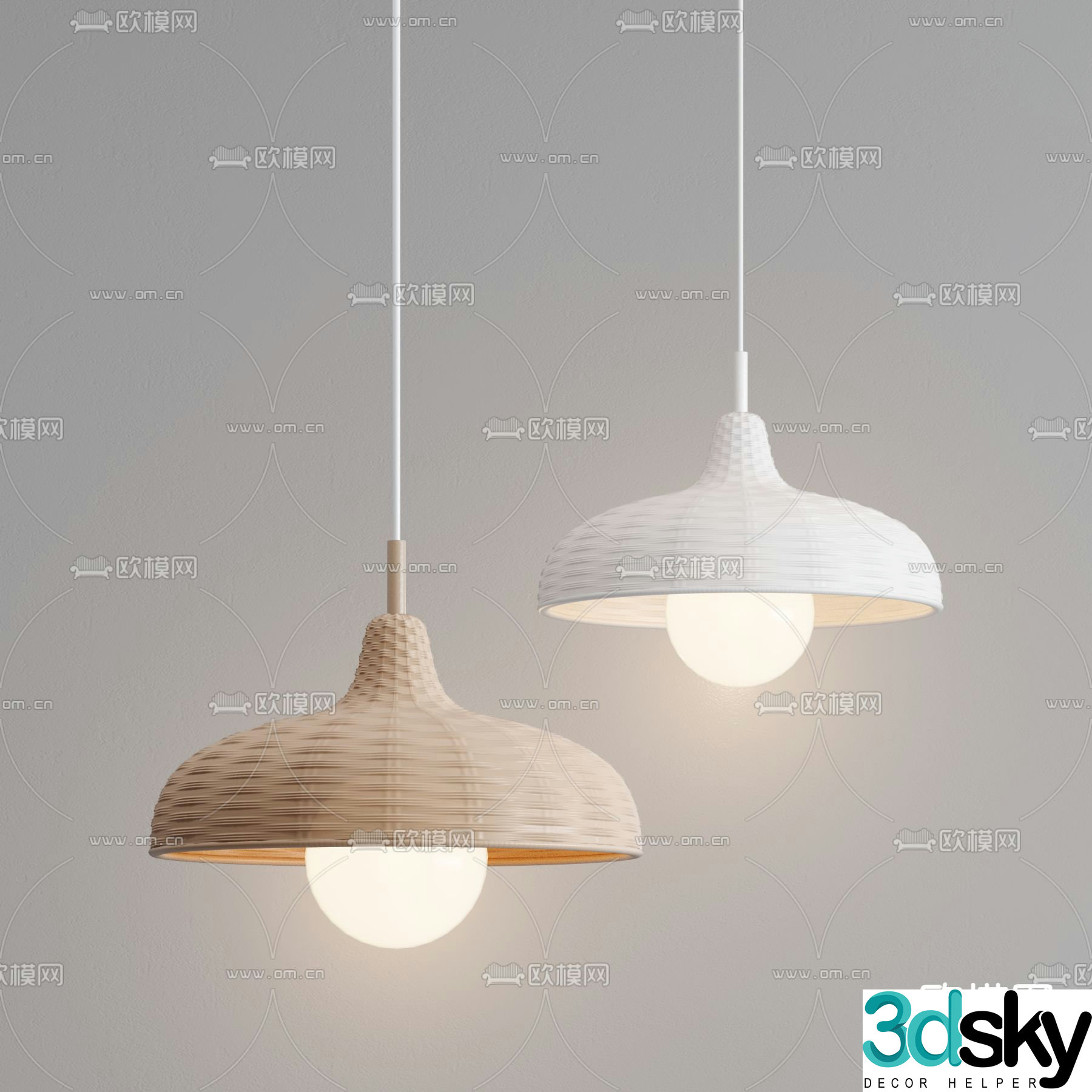 Woven chandelier dining room chandelier 3d model