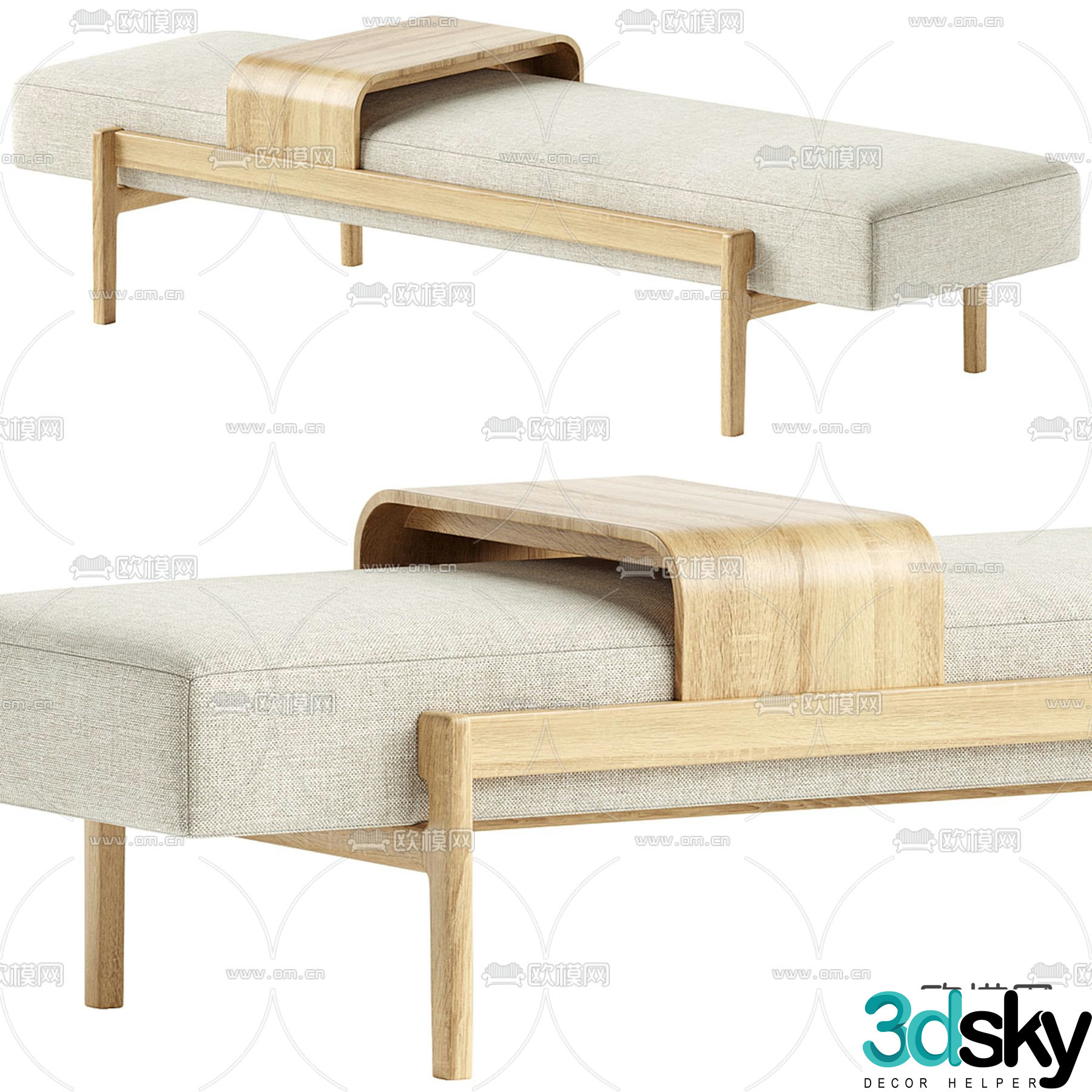 stool sofa stool footrest bench 3d model