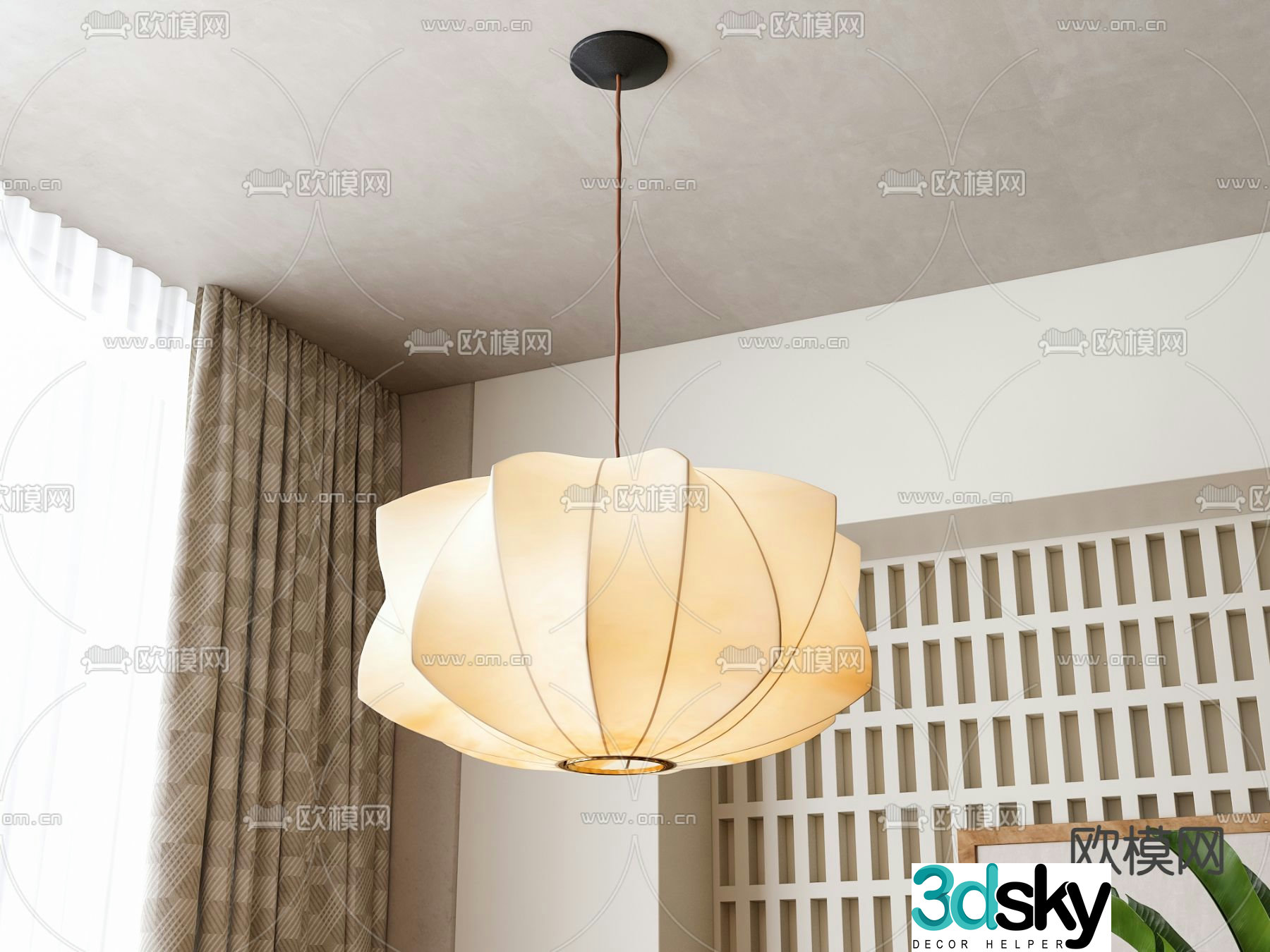 Wasabi Chandelier Paper-made Chandelier 3D Model
