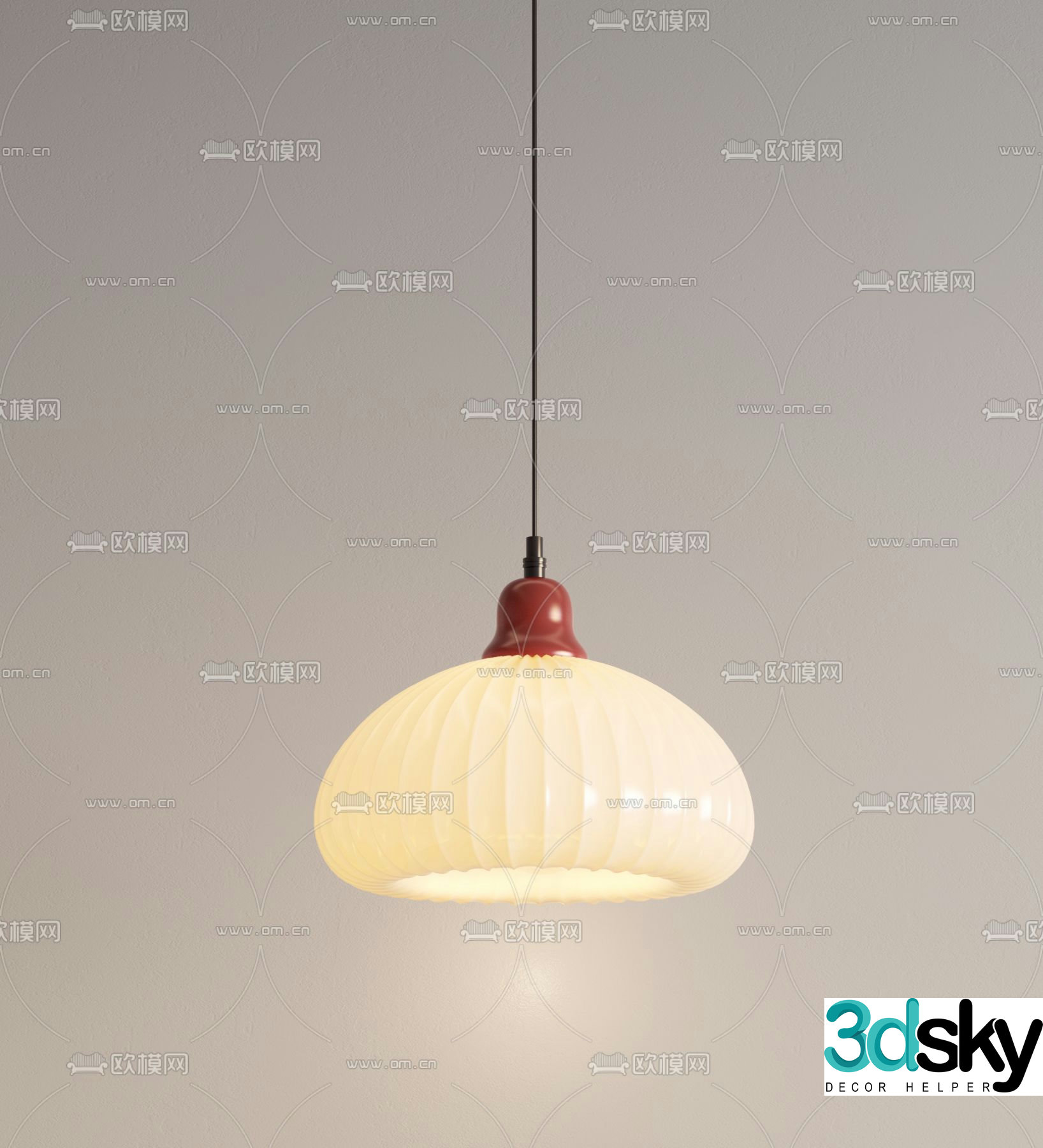 Nordic bud chandelier bedside chandelier 3d model