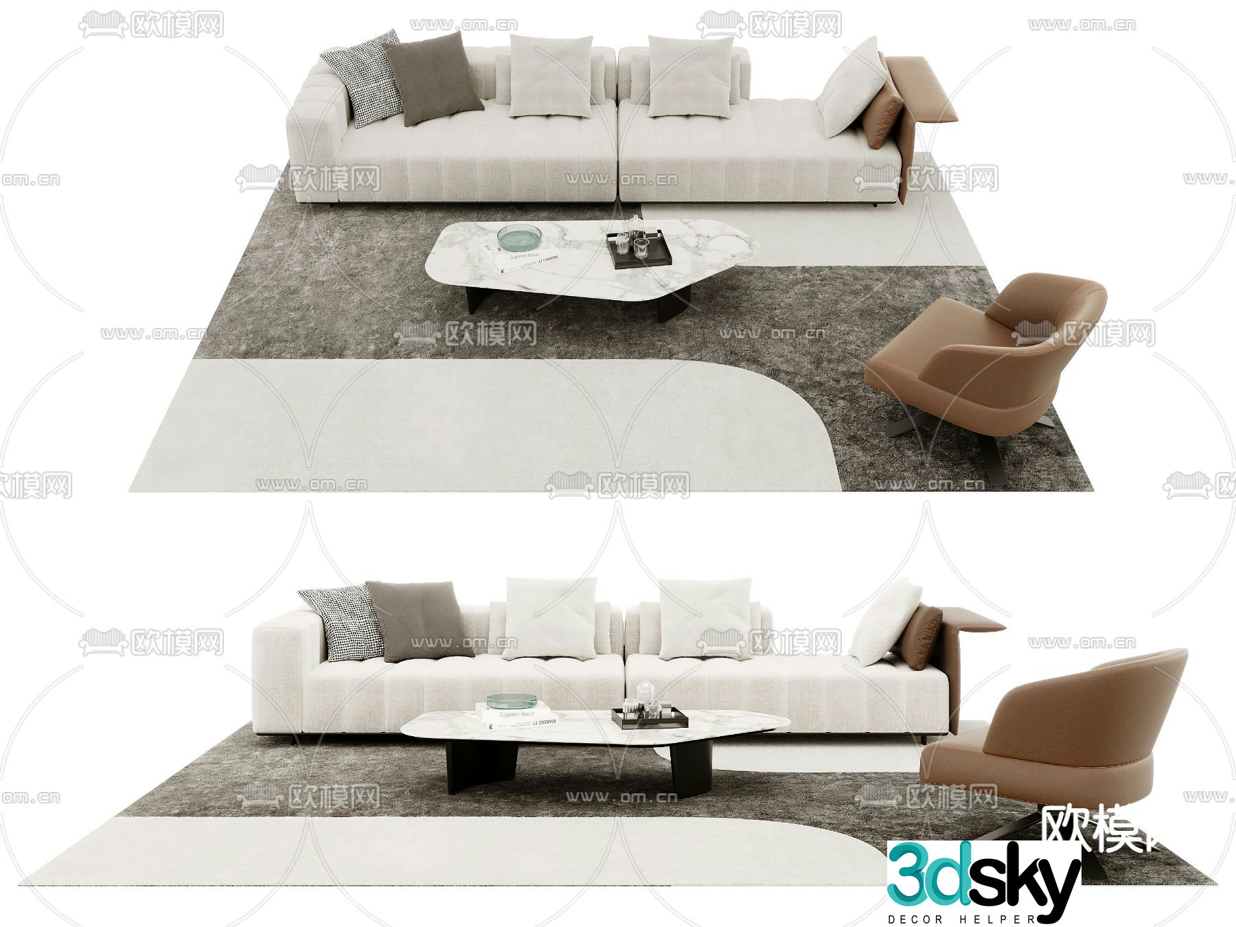 Modern sectional sofa 3d model