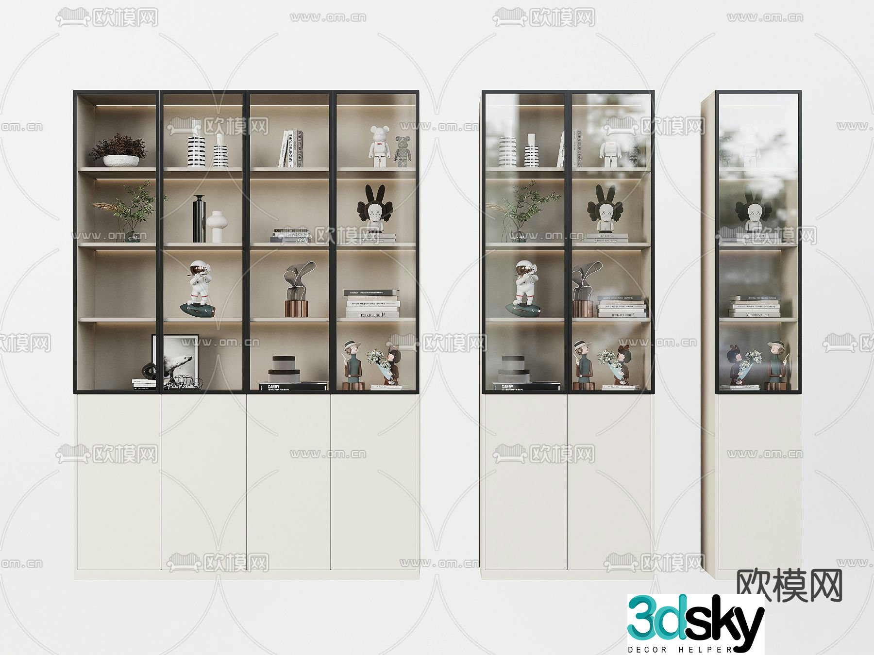 Modern decorative cabinet storage cabinet display cabinet 3d model