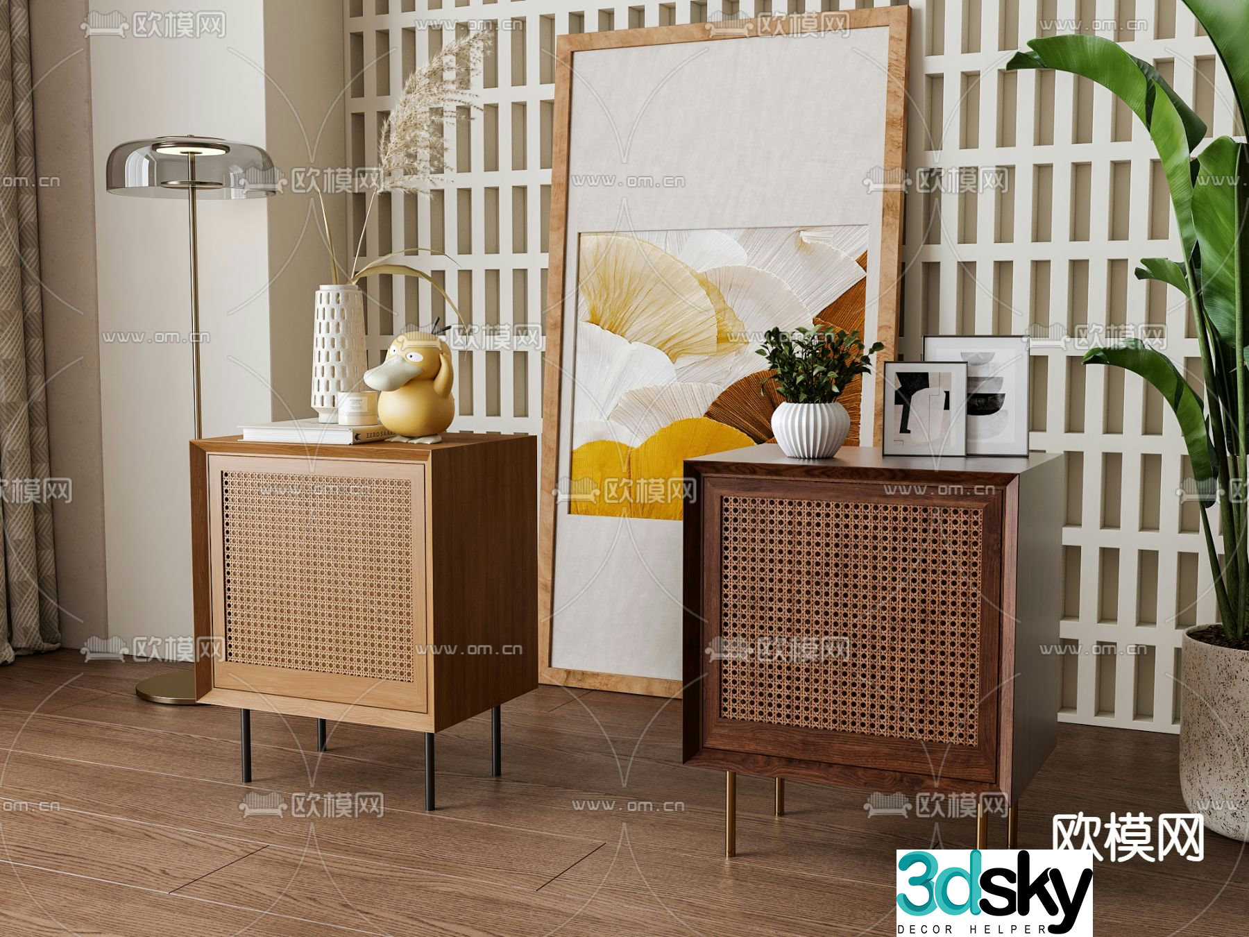 Nordic bedside table 3d model