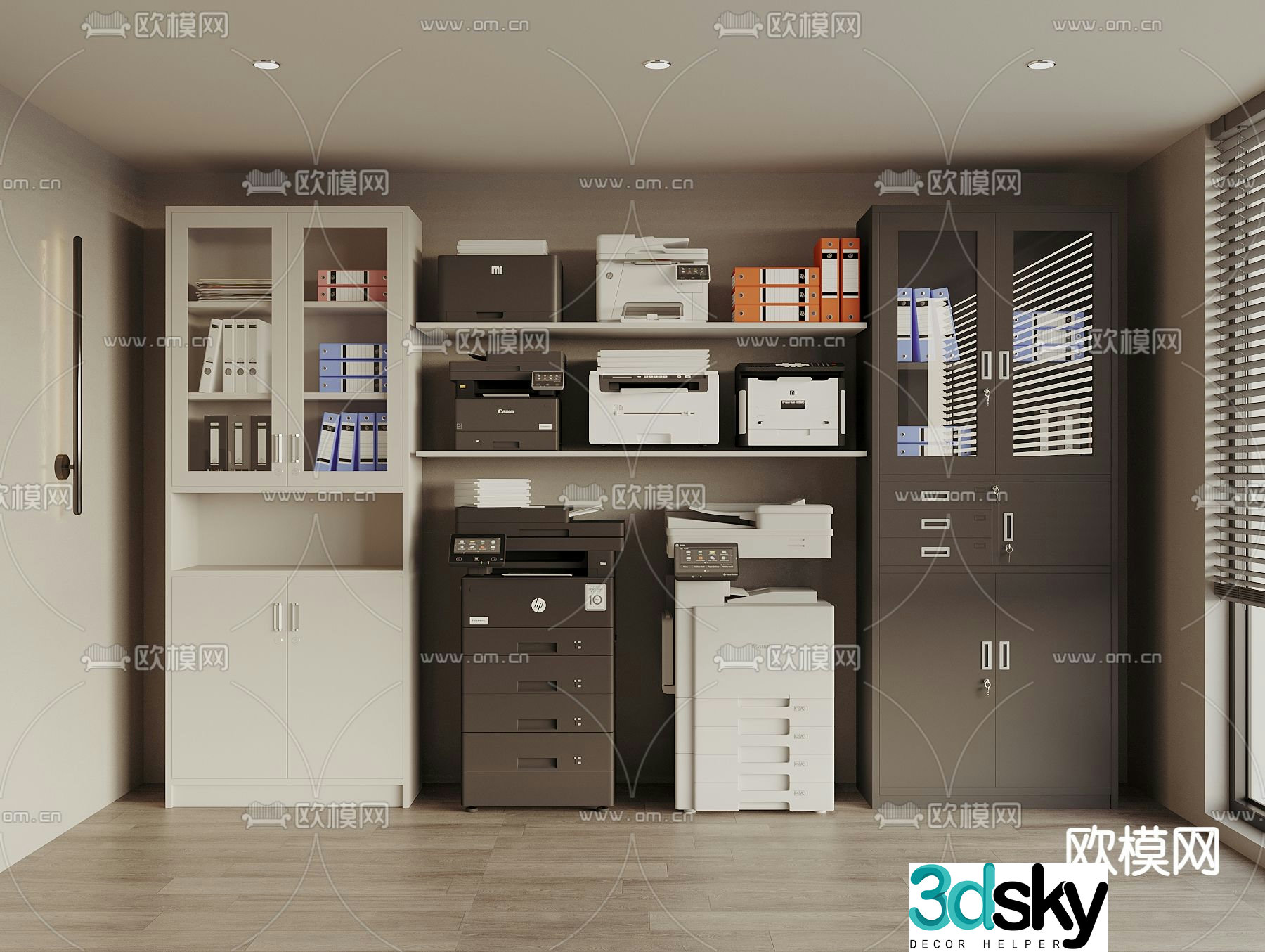 File cabinet information cabinet filing cabinet printer 3d model