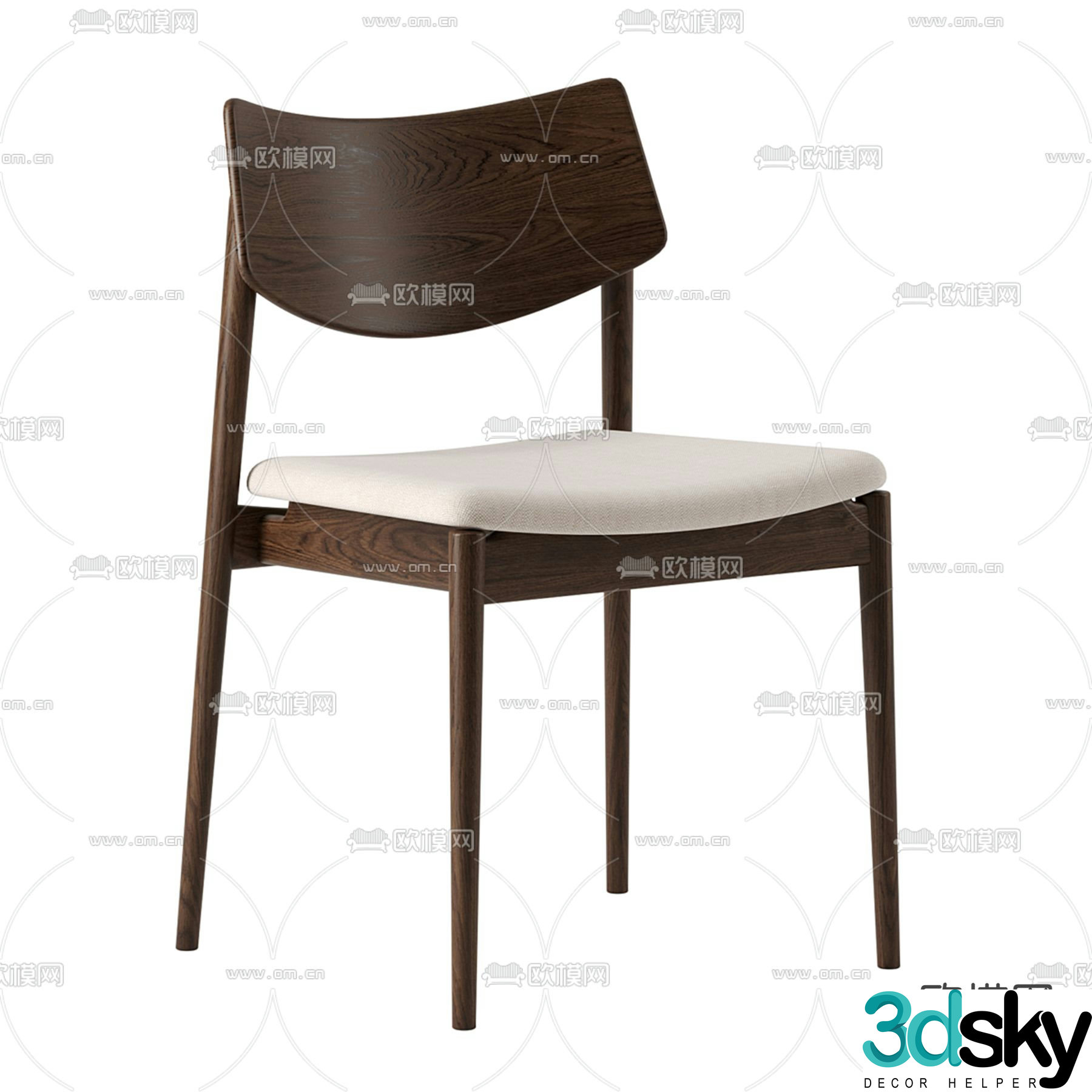 Karimoku Nordic chair dining chair 3d model