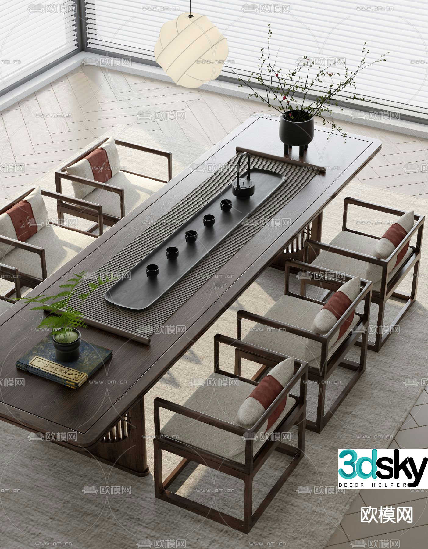 New Chinese style tea table tea table 3d model