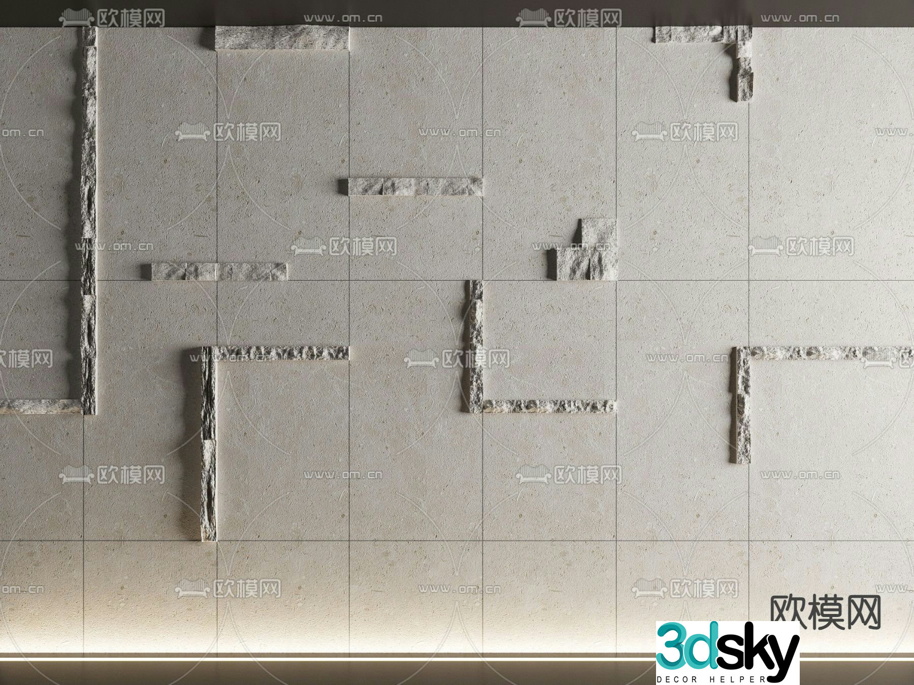 Background wall Decorative wall Modeling wall Mushroom stone wall 3d model