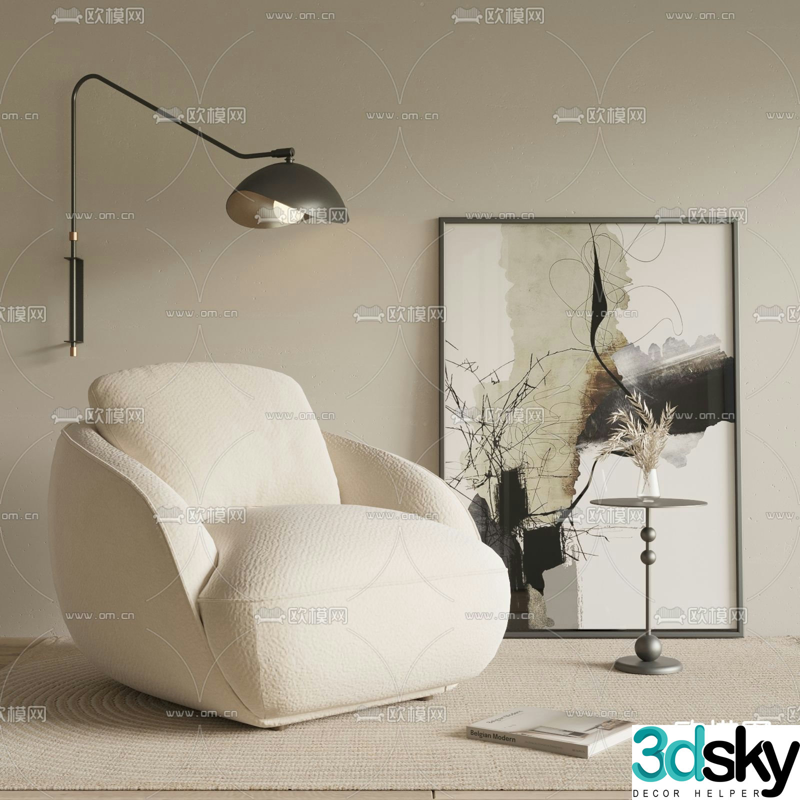 Single sofa leisure sofa 3d model