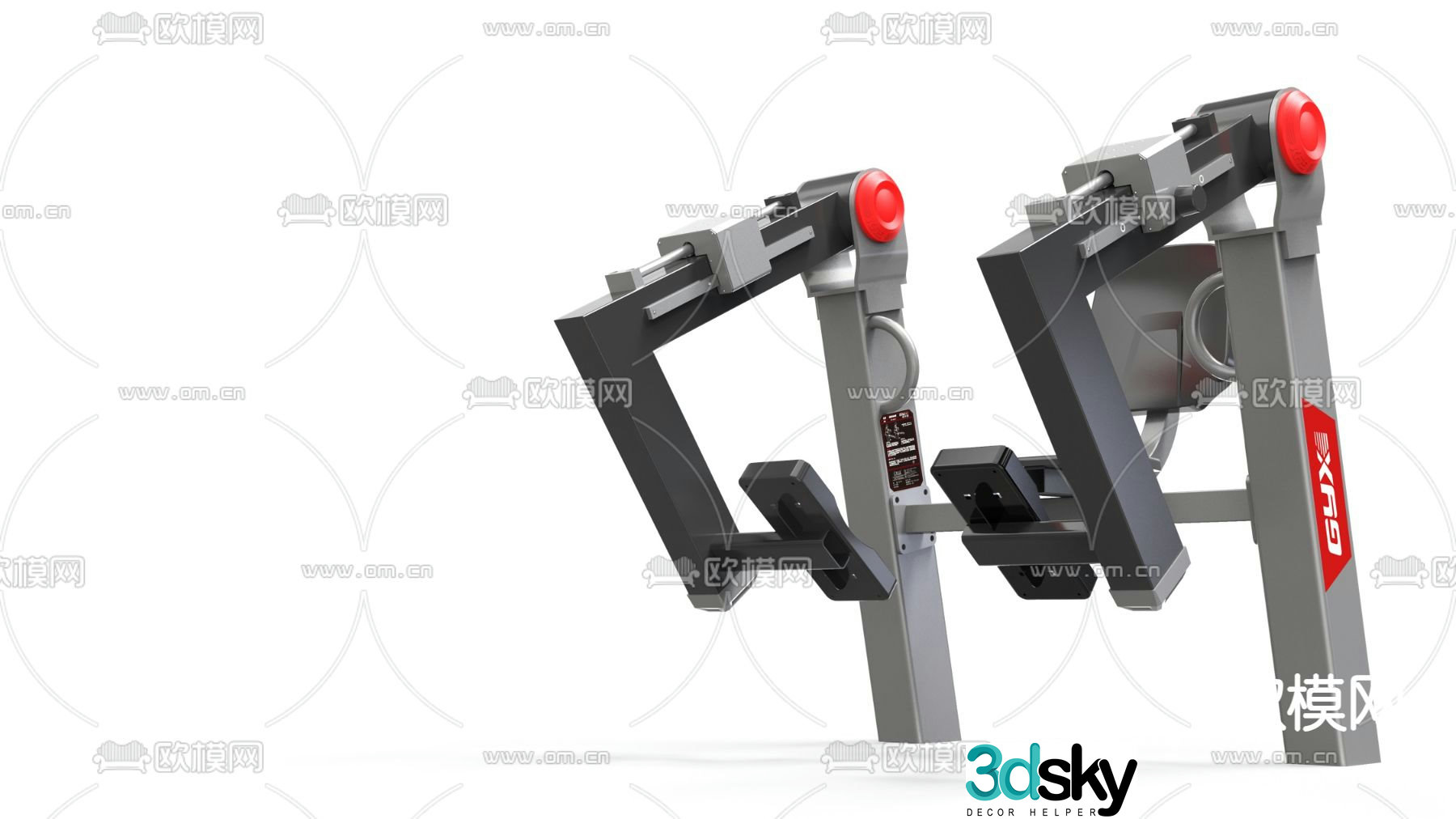 Outdoor fitness equipment pedal machine 3d model