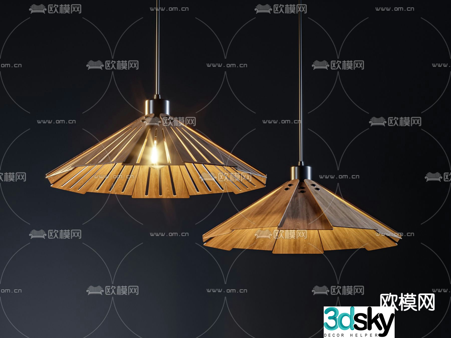 Japanese small chandelier 3d model