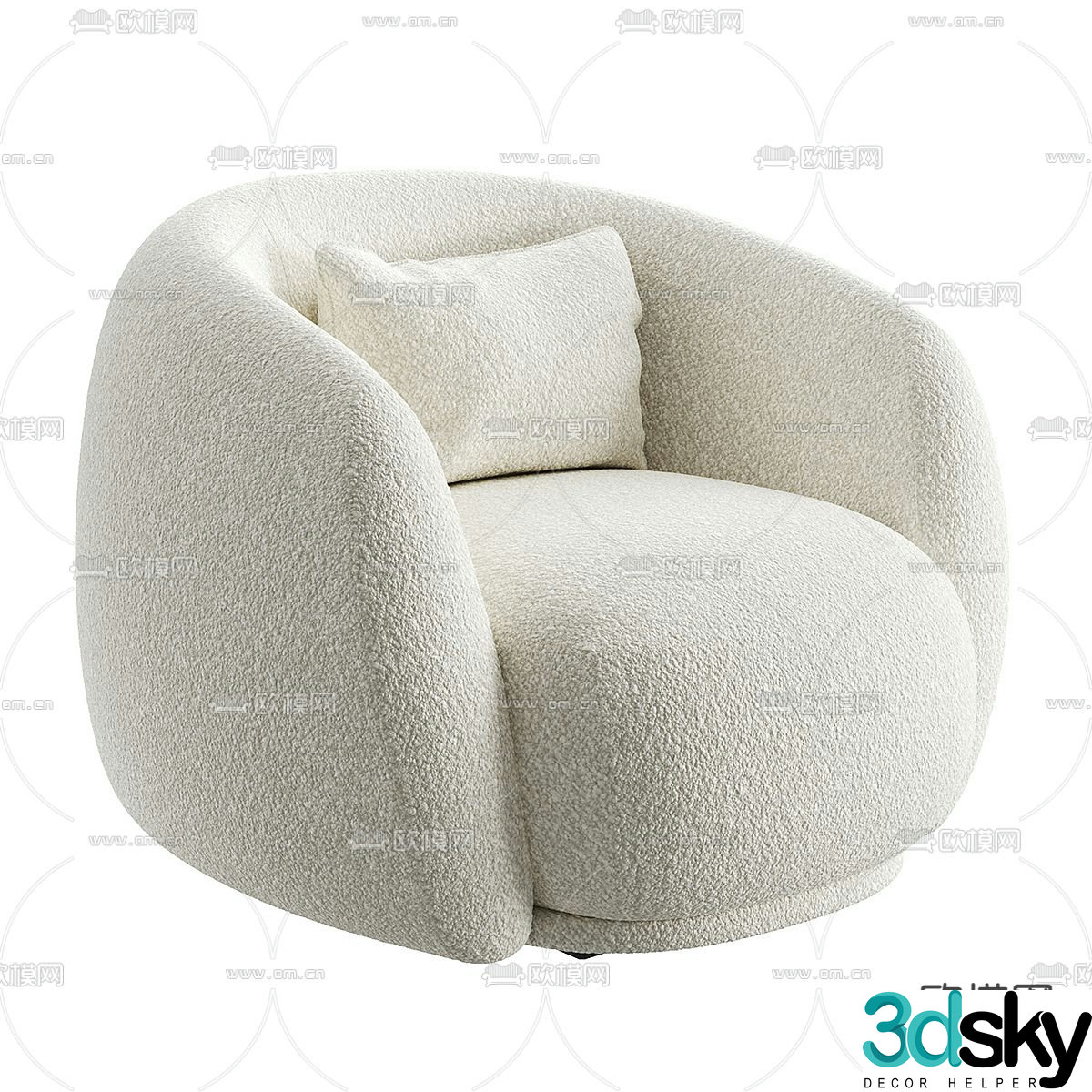 moroso single sofa leisure sofa 3d model