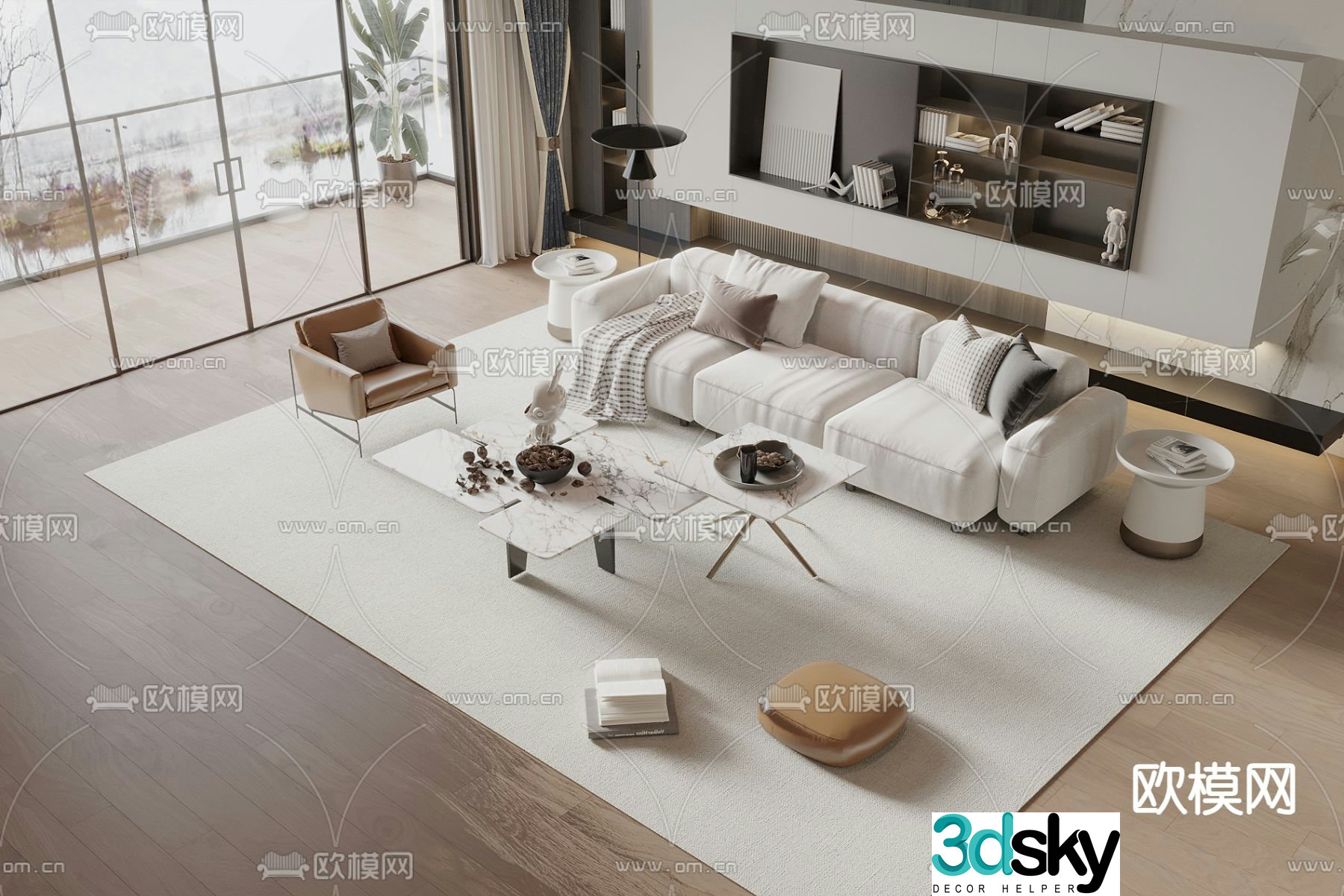 Modern sectional sofa 3d model