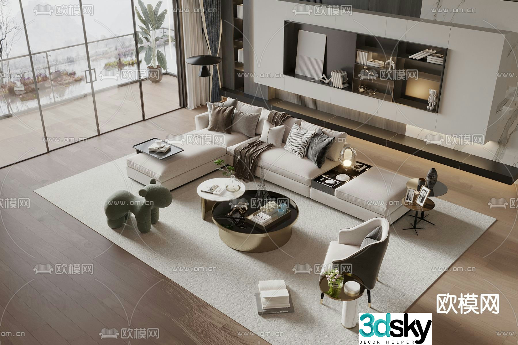 Modern modular sofa corner sofa 3d model