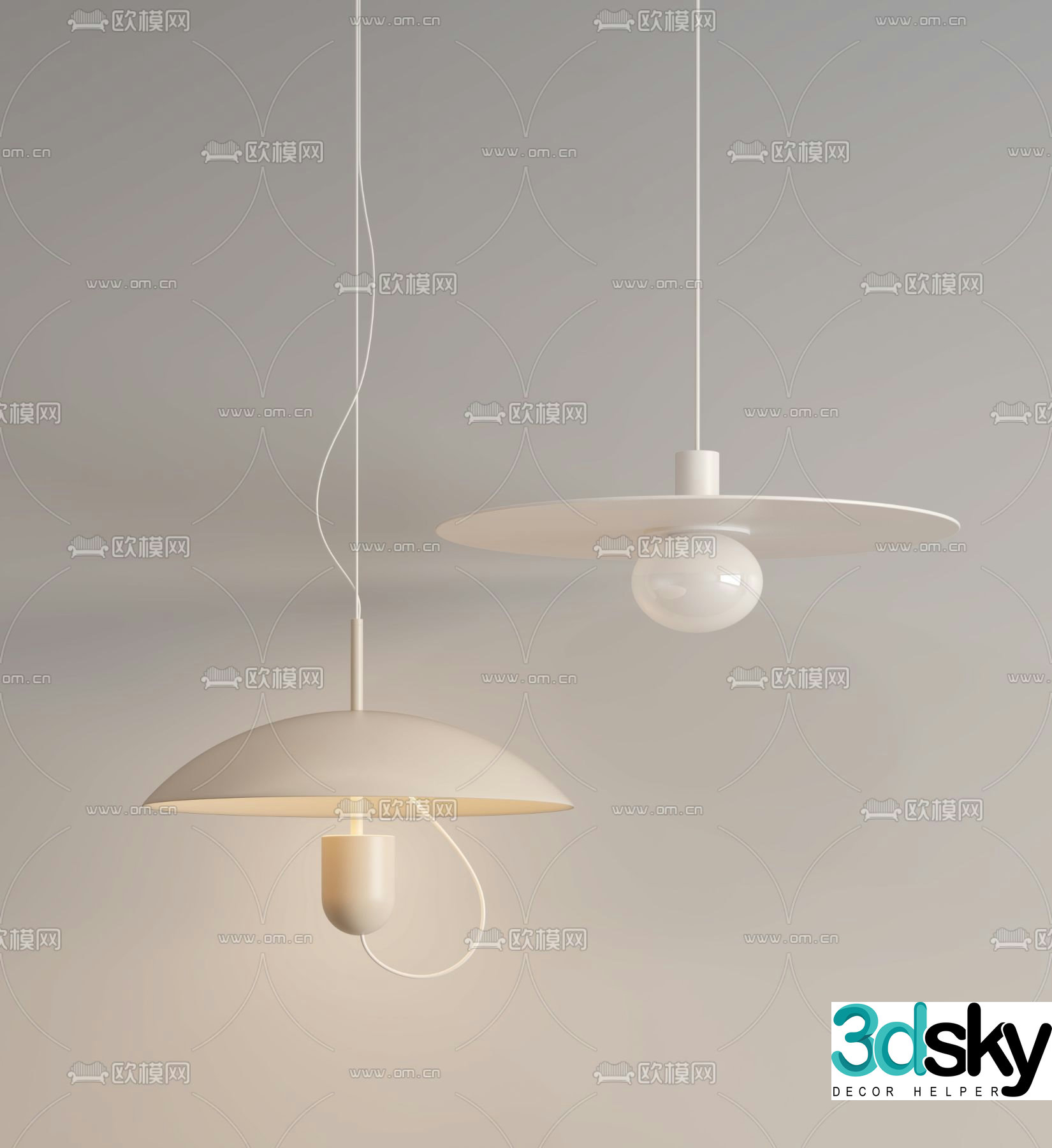 Cream style small chandelier 3d model