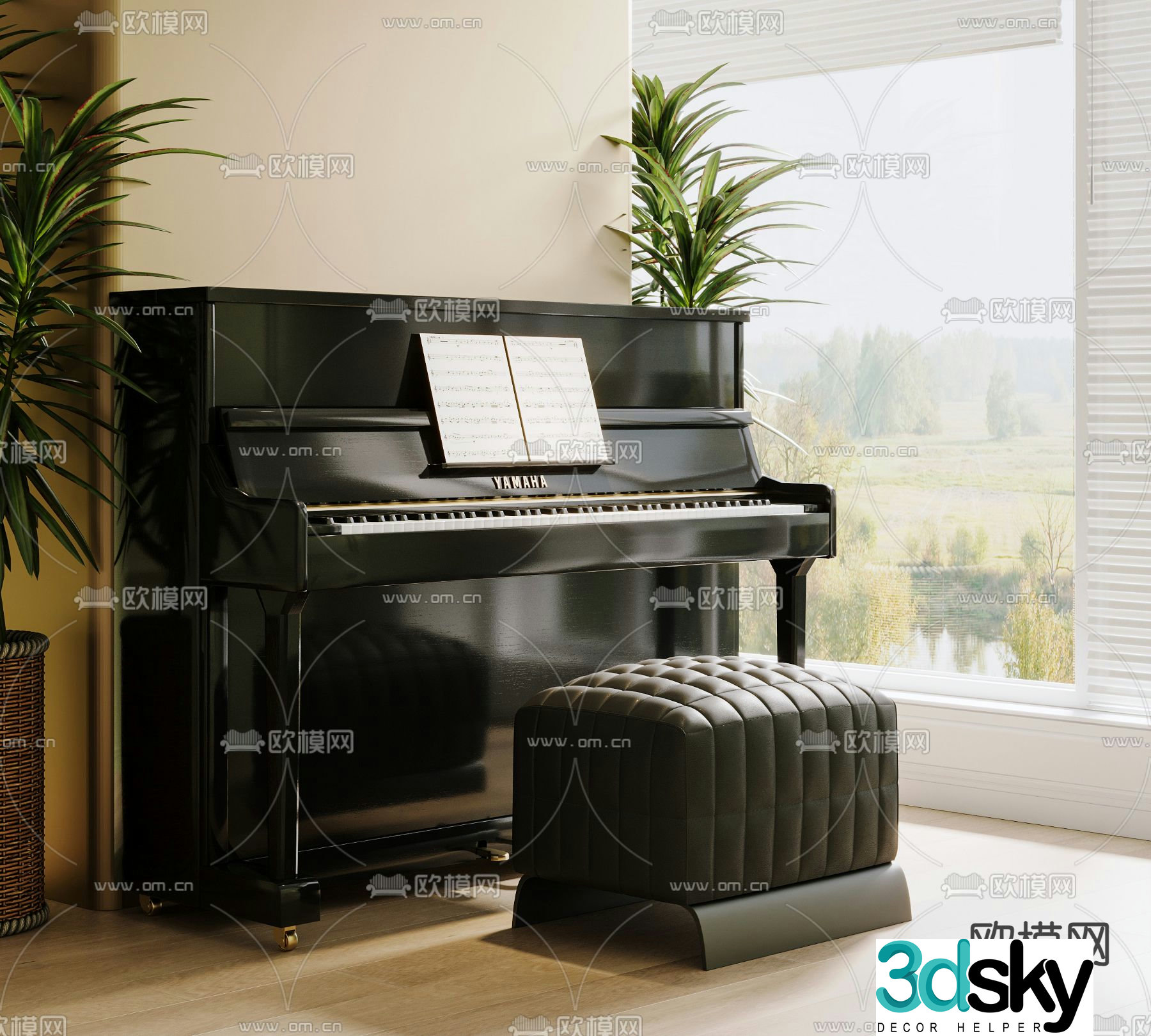 Yamaha piano electric piano 3d model