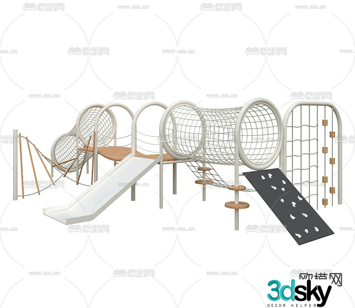 Children's play equipment climbing frame slide 3d model
