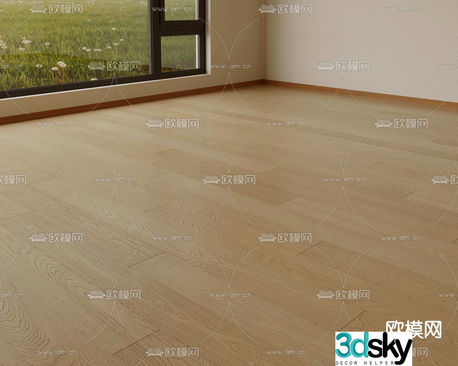 Herringbone wooden flooring wood color flooring 3d model