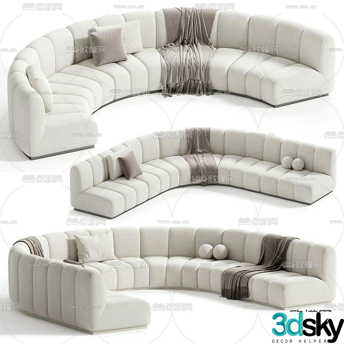 Special shaped sofa curved sofa 3d model