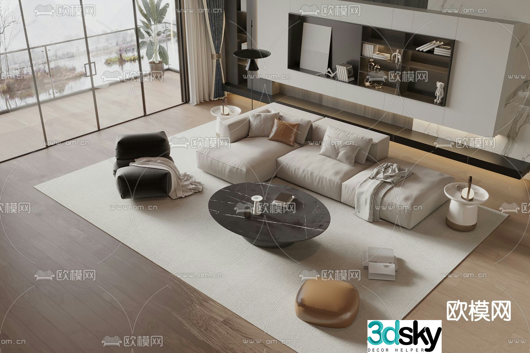 Modern modular sofa corner sofa 3d model