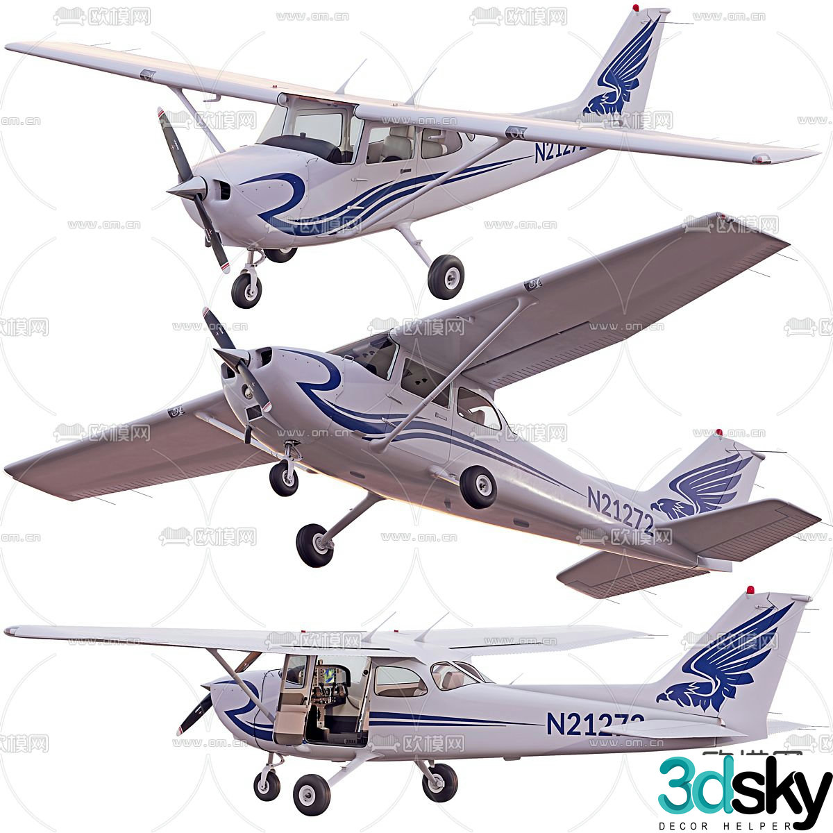 aviation aircraft helicopter 3d model