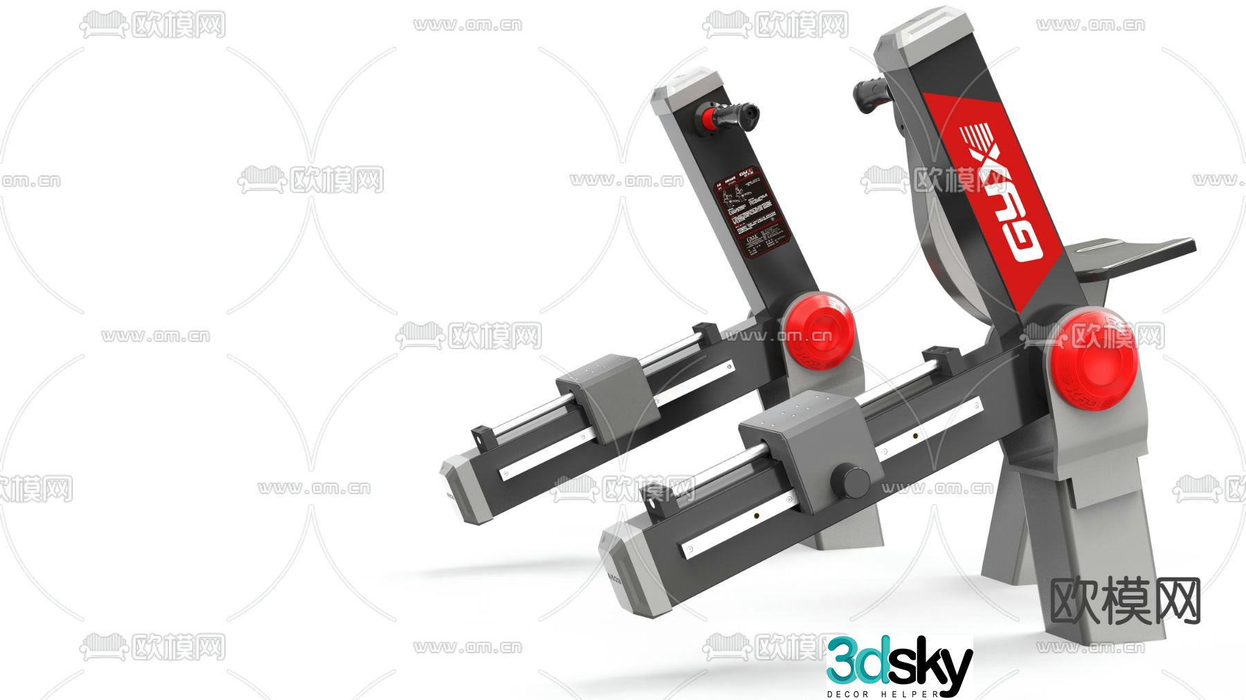 Outdoor fitness equipment free 3d model