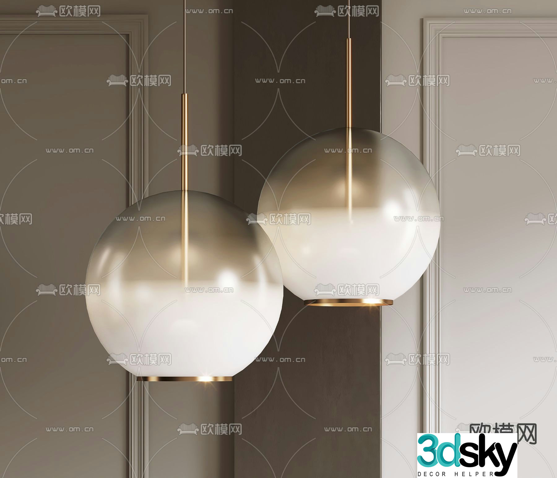 Glass chandelier spherical chandelier 3d model