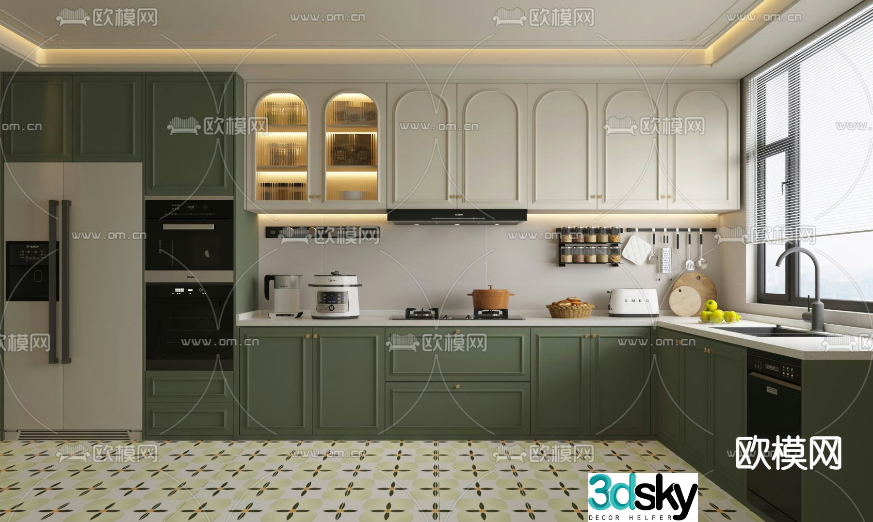 French kitchen cabinet 3d model