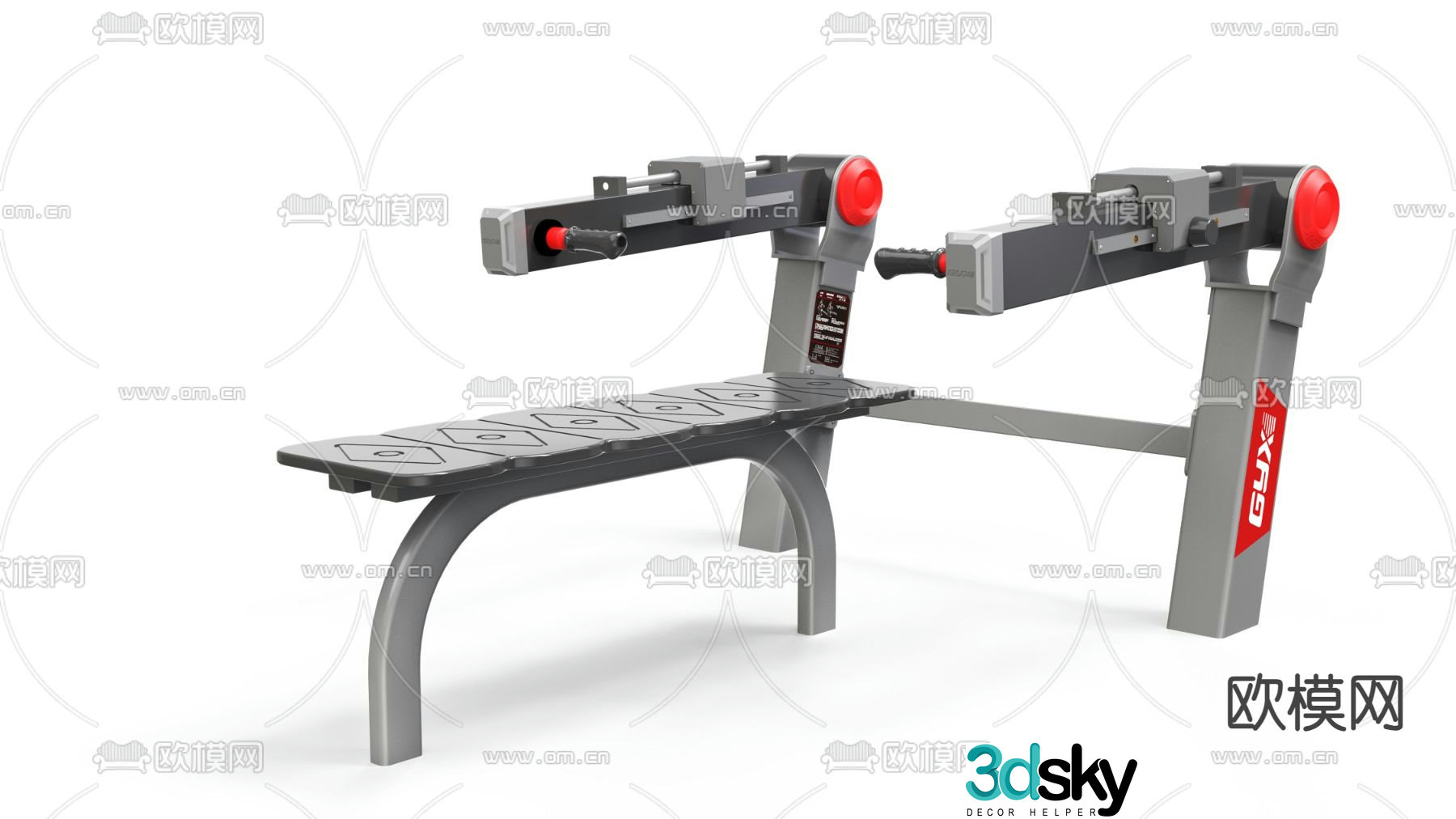 Outdoor fitness equipment free 3d model
