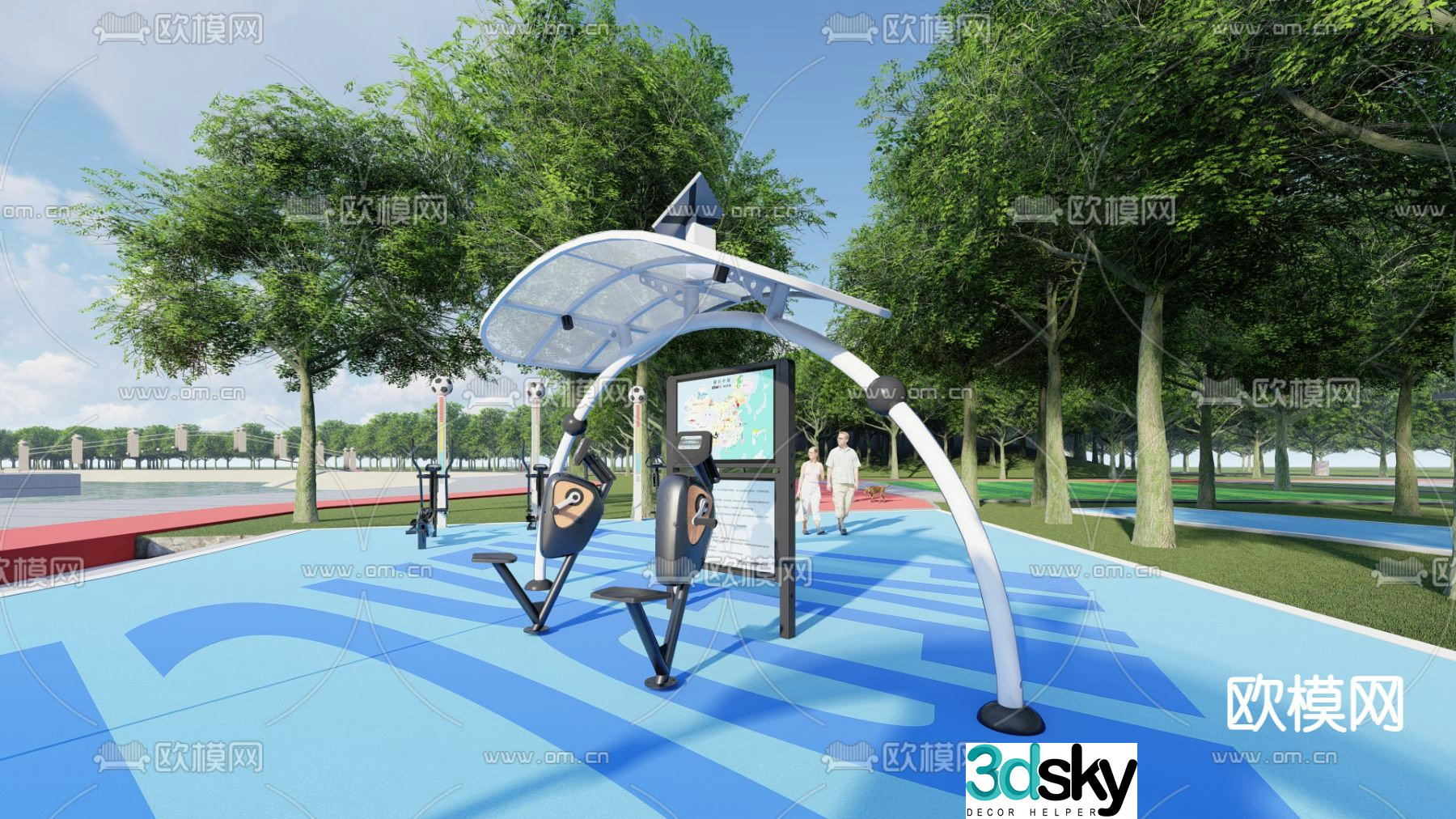 Outdoor Cycling Fitness Equipment Free 3d Model