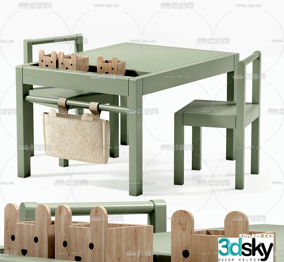 Children’s tables and chairs cartoon tables and chairs 3d model