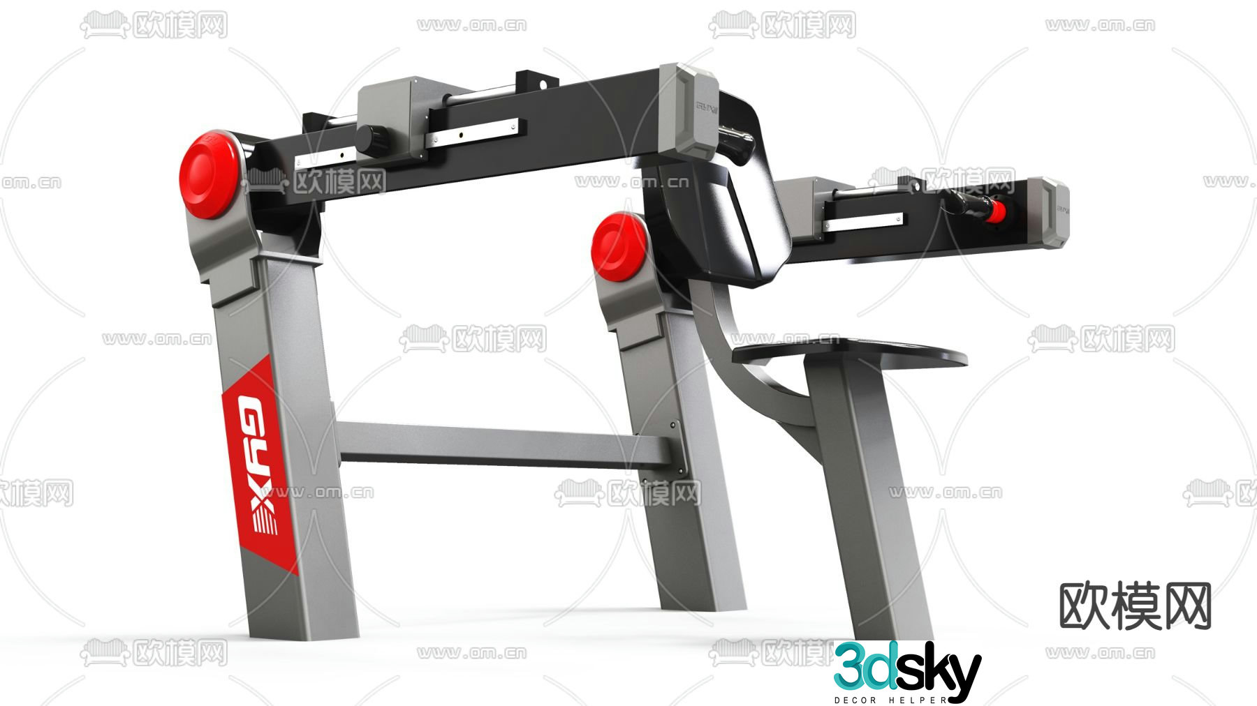 Outdoor fitness equipment free 3d model