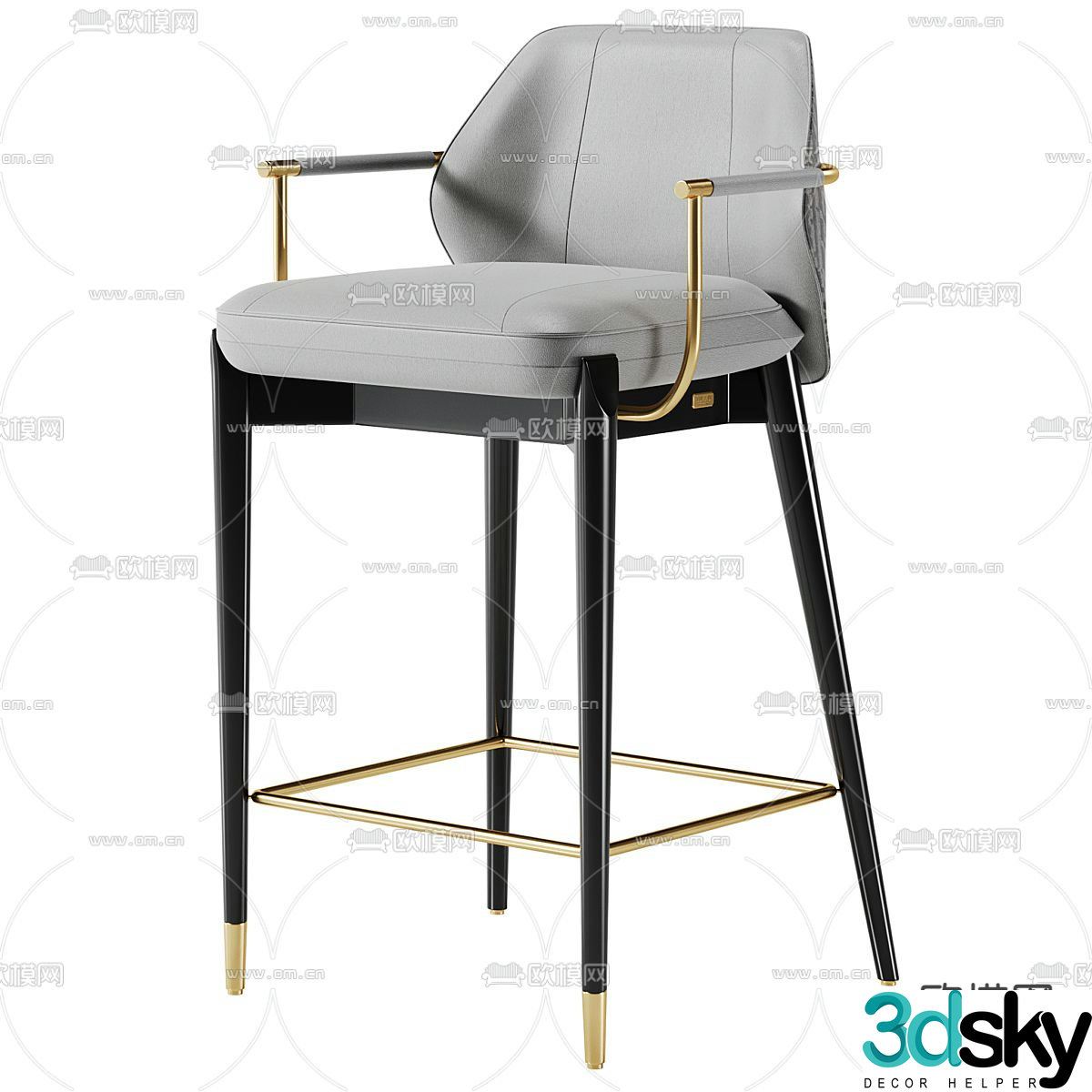 Light luxury bar chair bar stool high stool 3D model