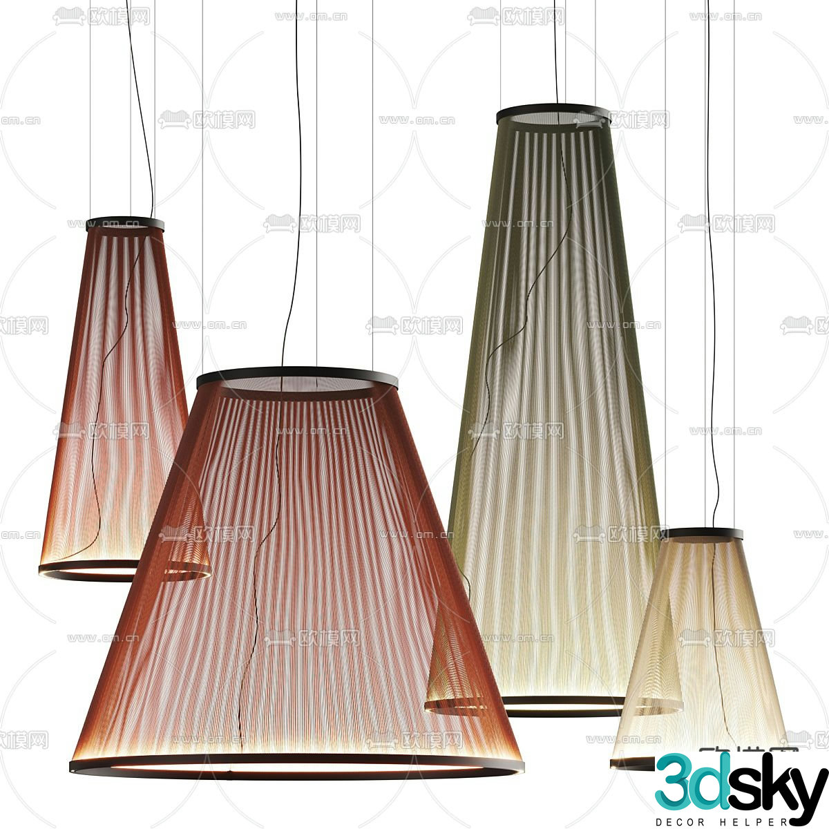 Vibia stylish small chandelier 3d model